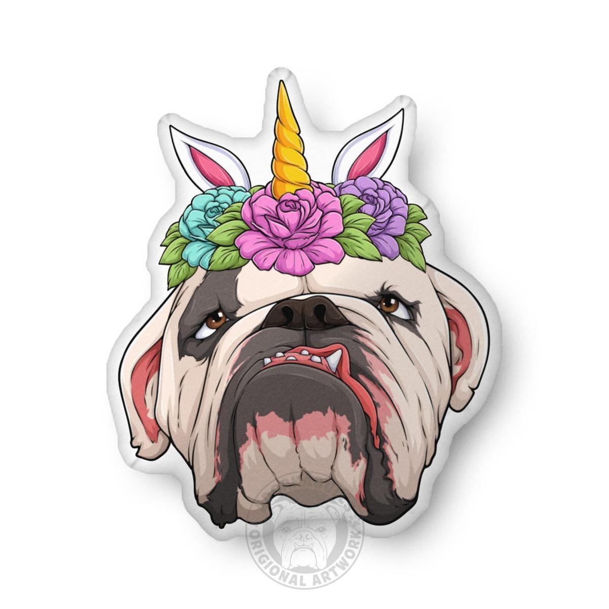 Lilypad Unicorn with Floral Crown Custom - Shaped Pillow