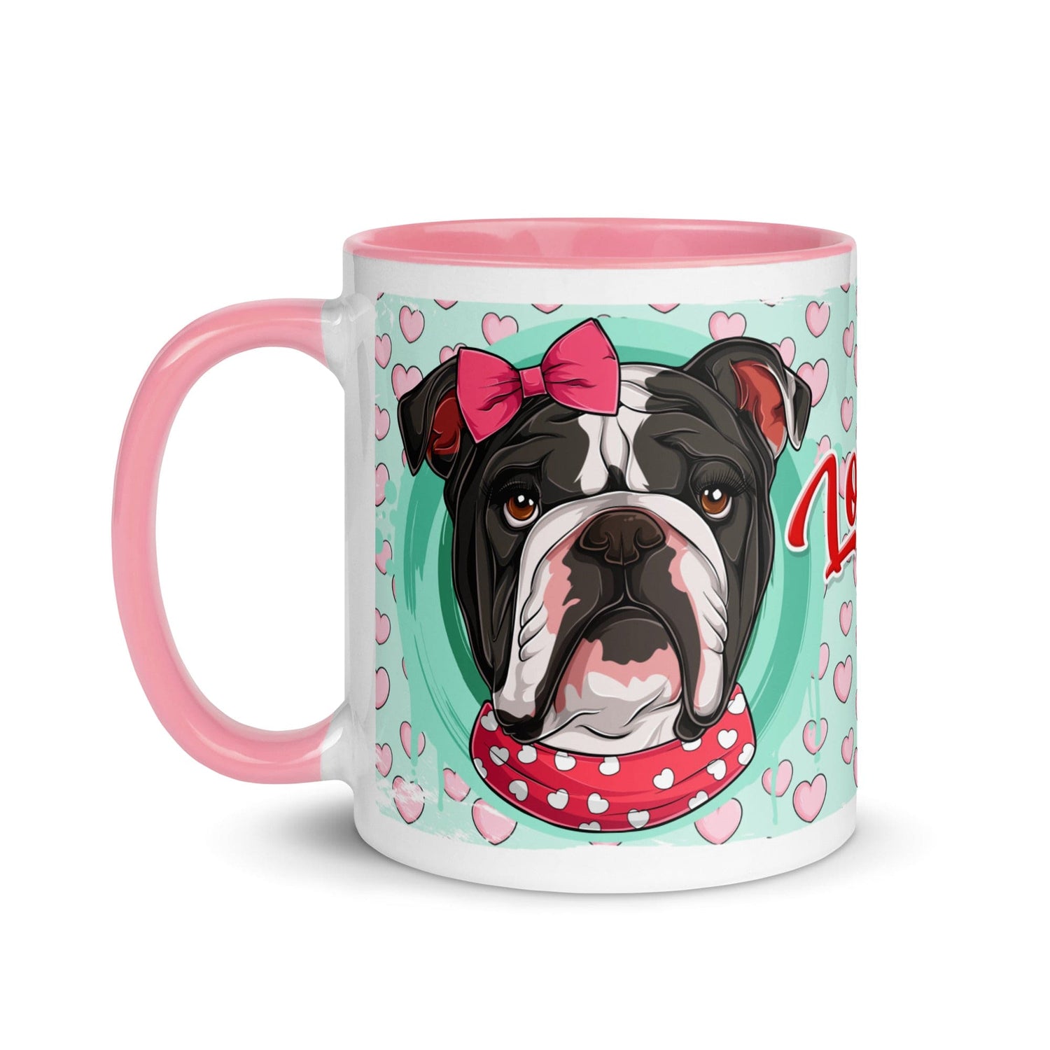 "Love Bug" English Bulldog Mug | B&W Colored Female