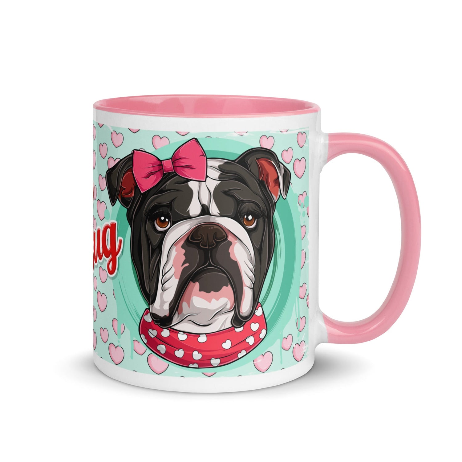 "Love Bug" English Bulldog Mug | B&W Colored Female