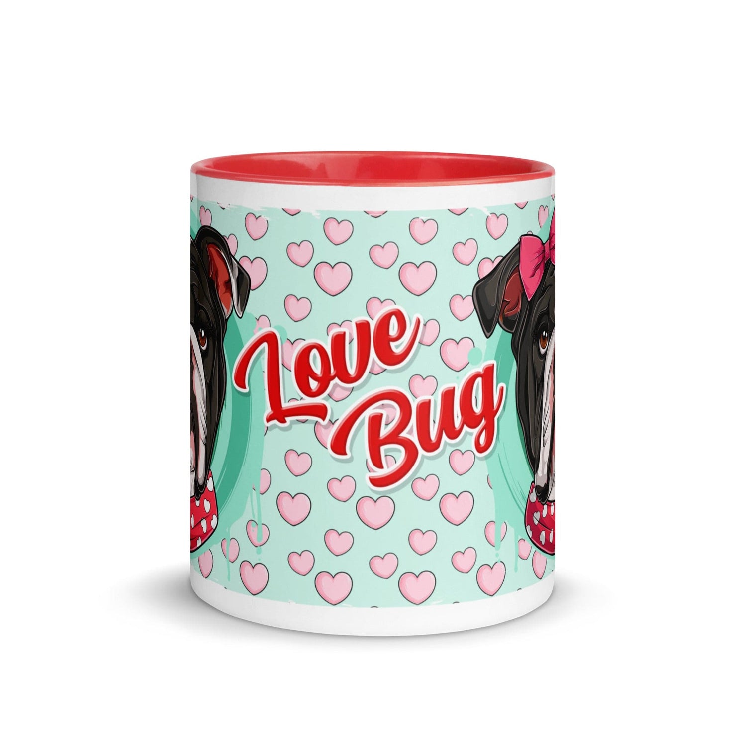 "Love Bug" English Bulldog Mug | B&W Colored Female