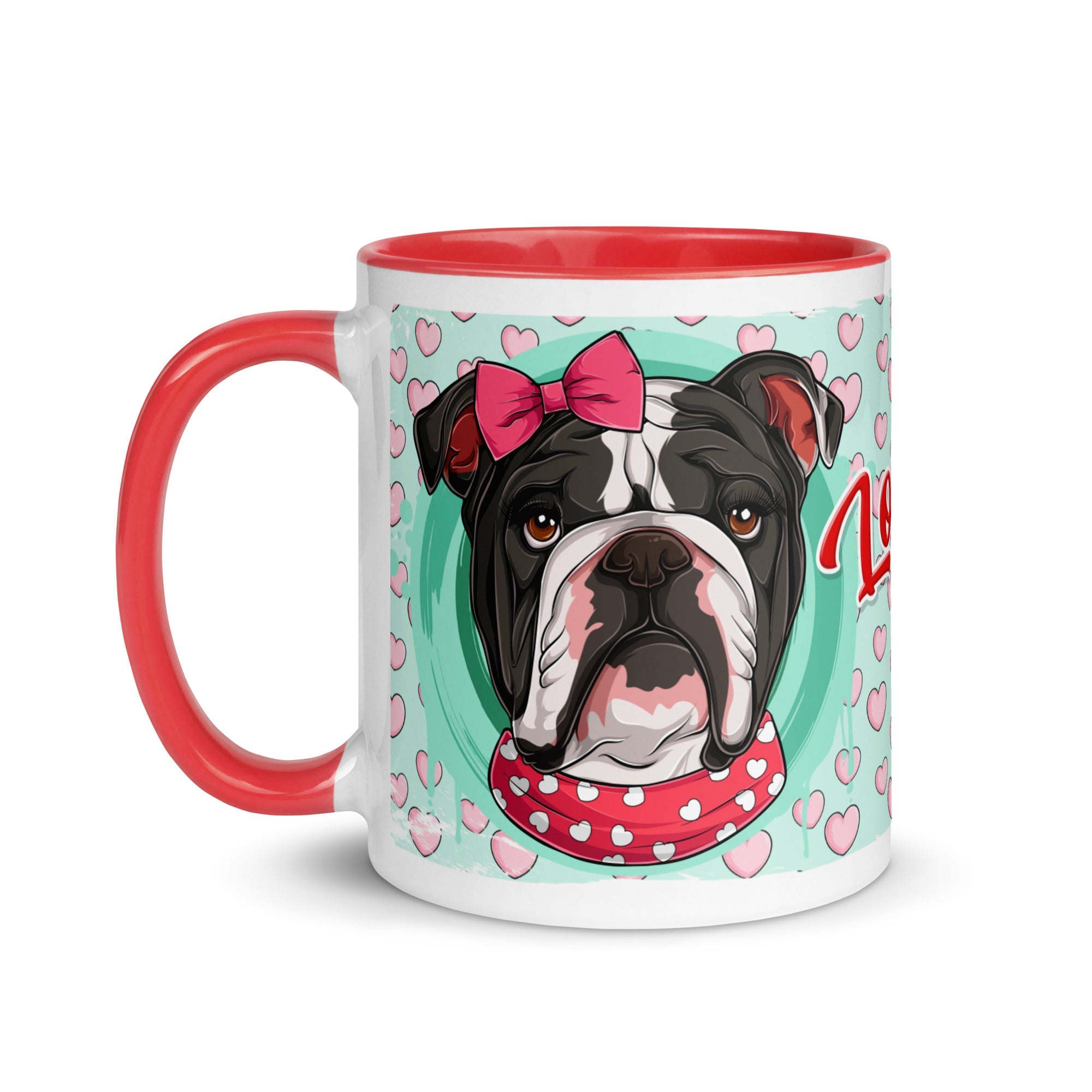 "Love Bug" English Bulldog Mug | B&W Colored Female