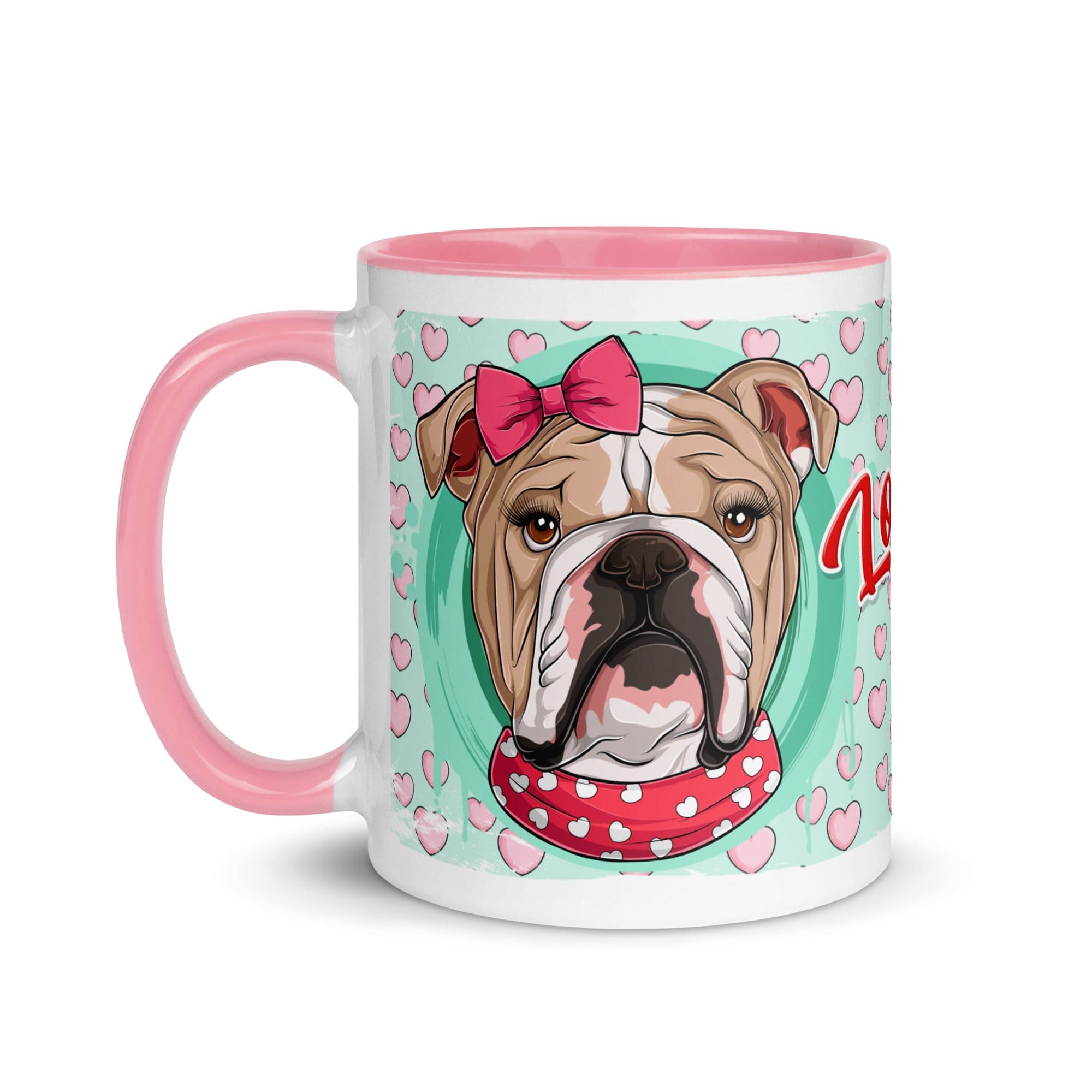 "Love Bug" English Bulldog Mug | Fawn & White Colored Female