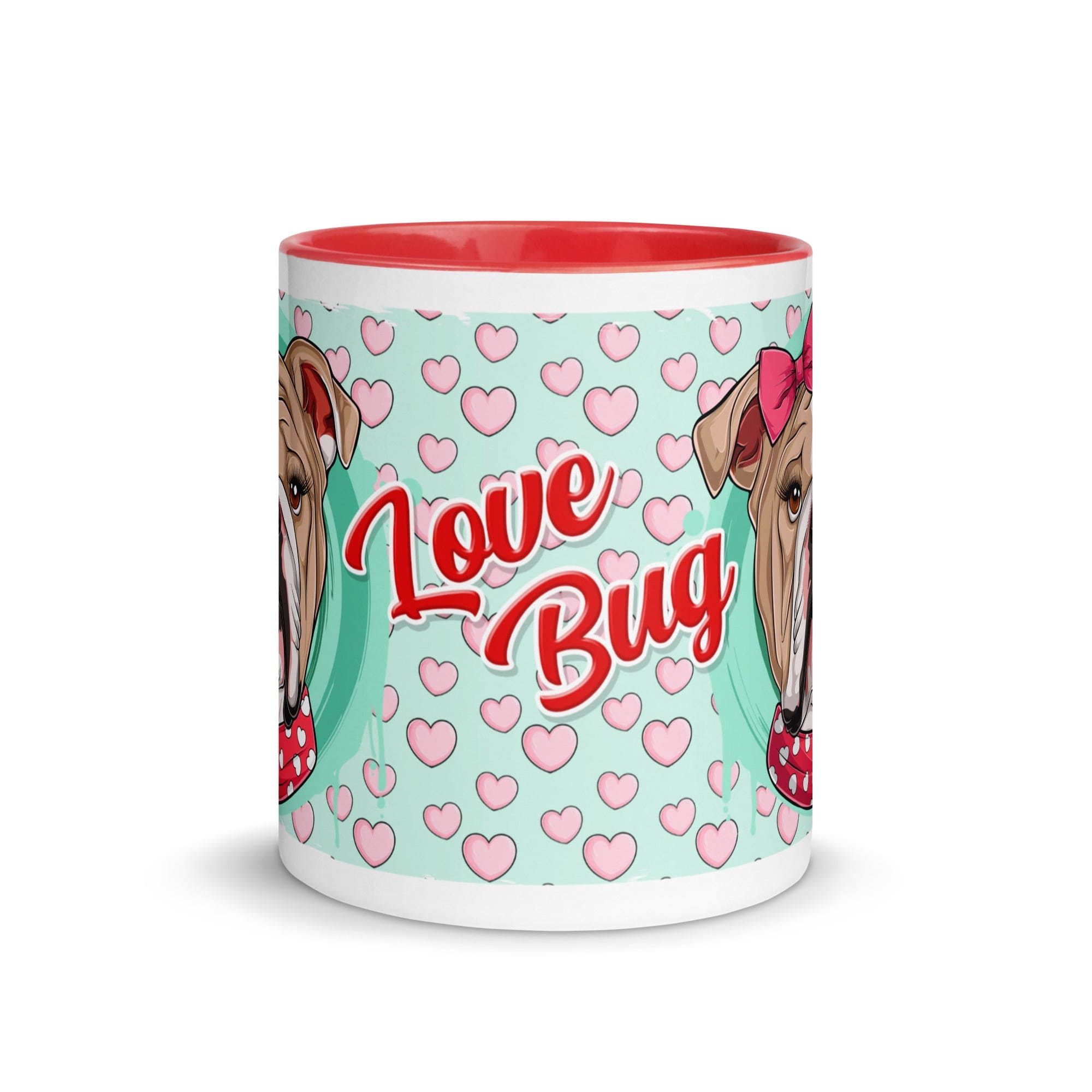 "Love Bug" English Bulldog Mug | Fawn & White Colored Female