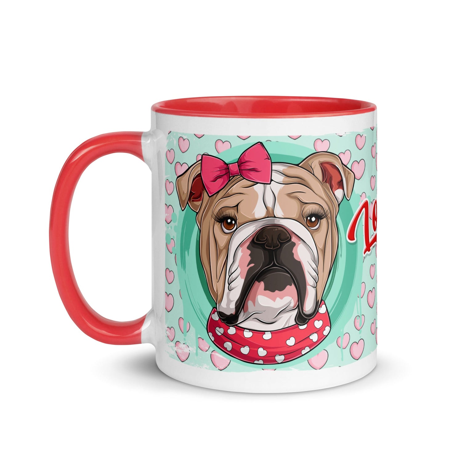 "Love Bug" English Bulldog Mug | Fawn & White Colored Female