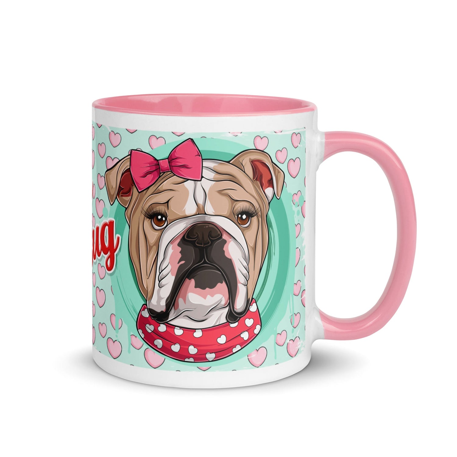 "Love Bug" English Bulldog Mug | Fawn & White Colored Female