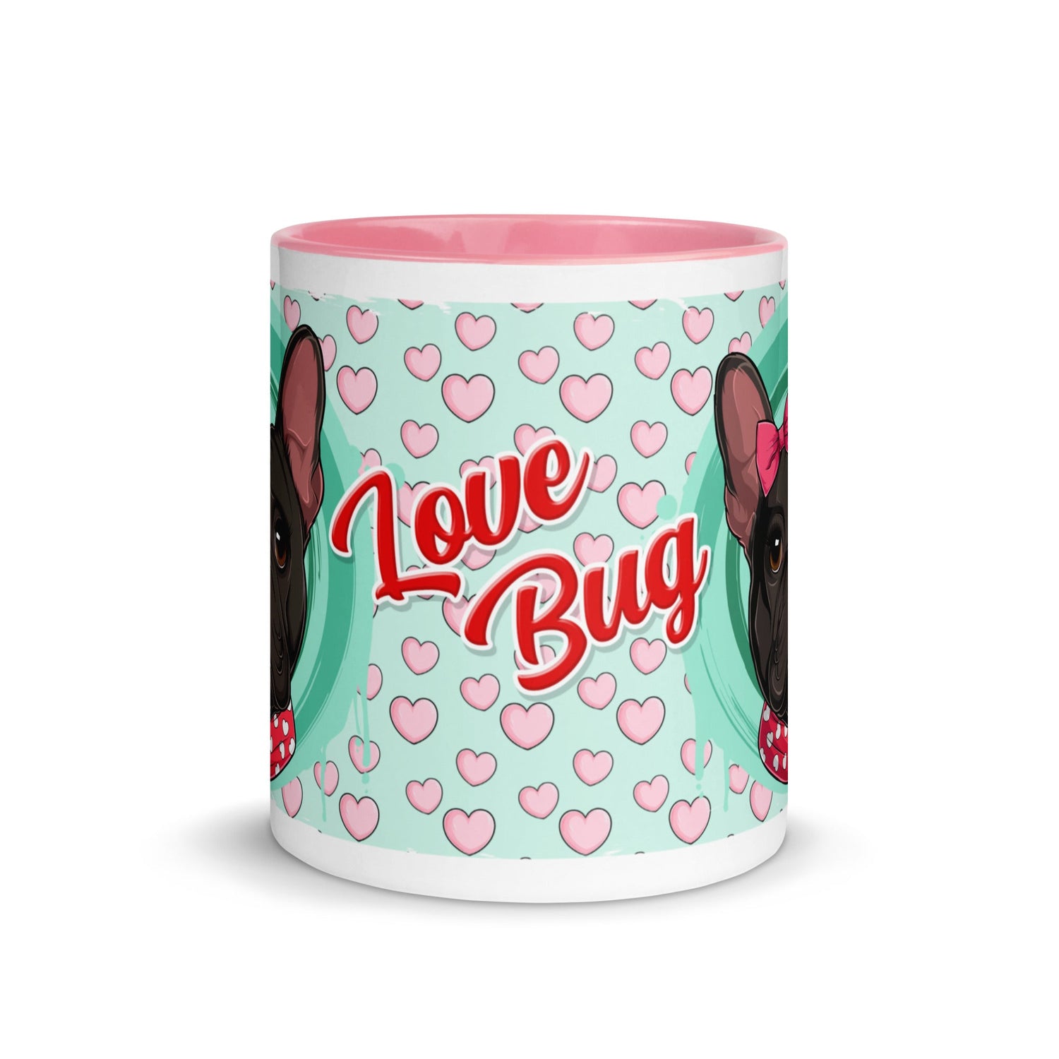 "Love Bug" French Bulldog Mug | B&W Colored Female