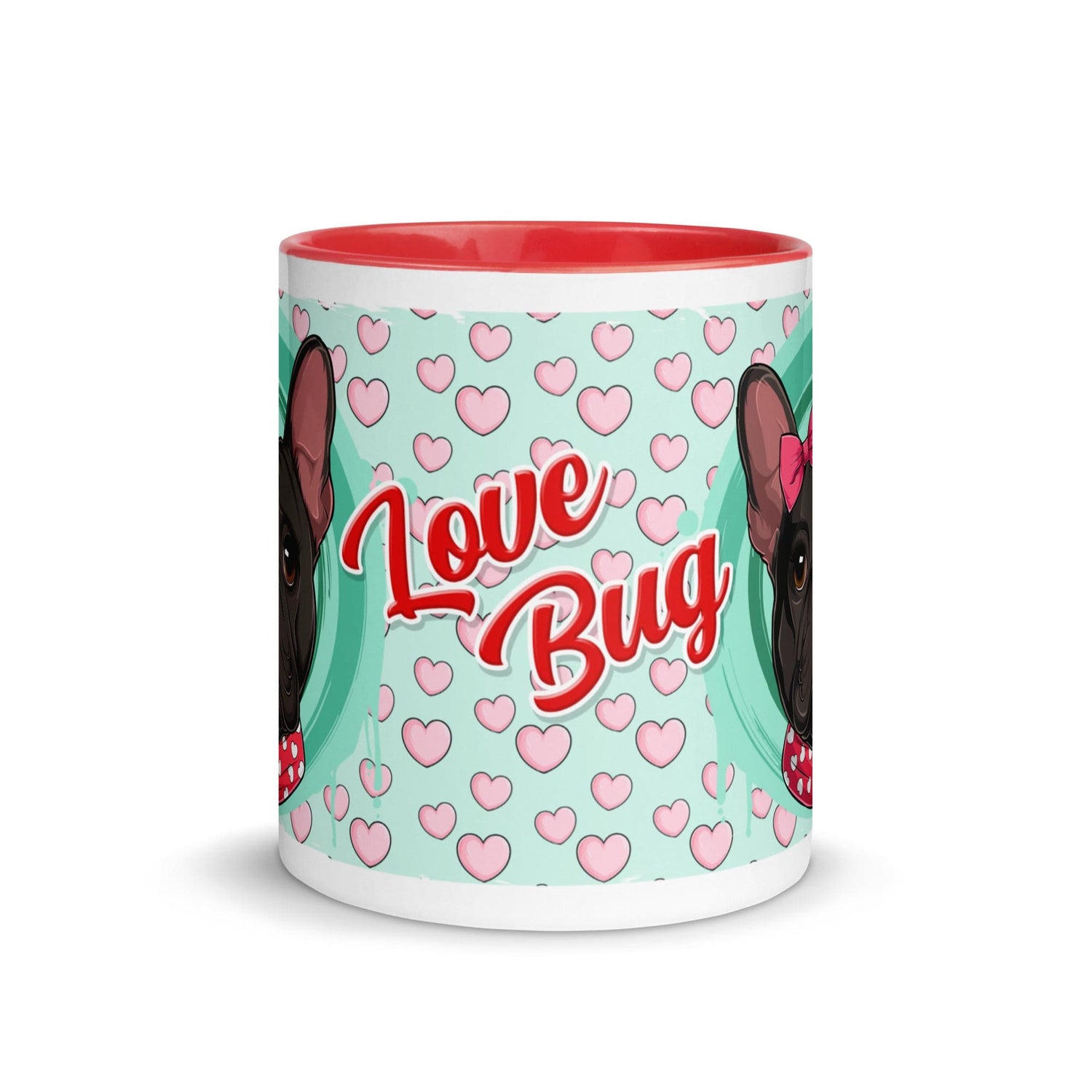 "Love Bug" French Bulldog Mug | B&W Colored Female
