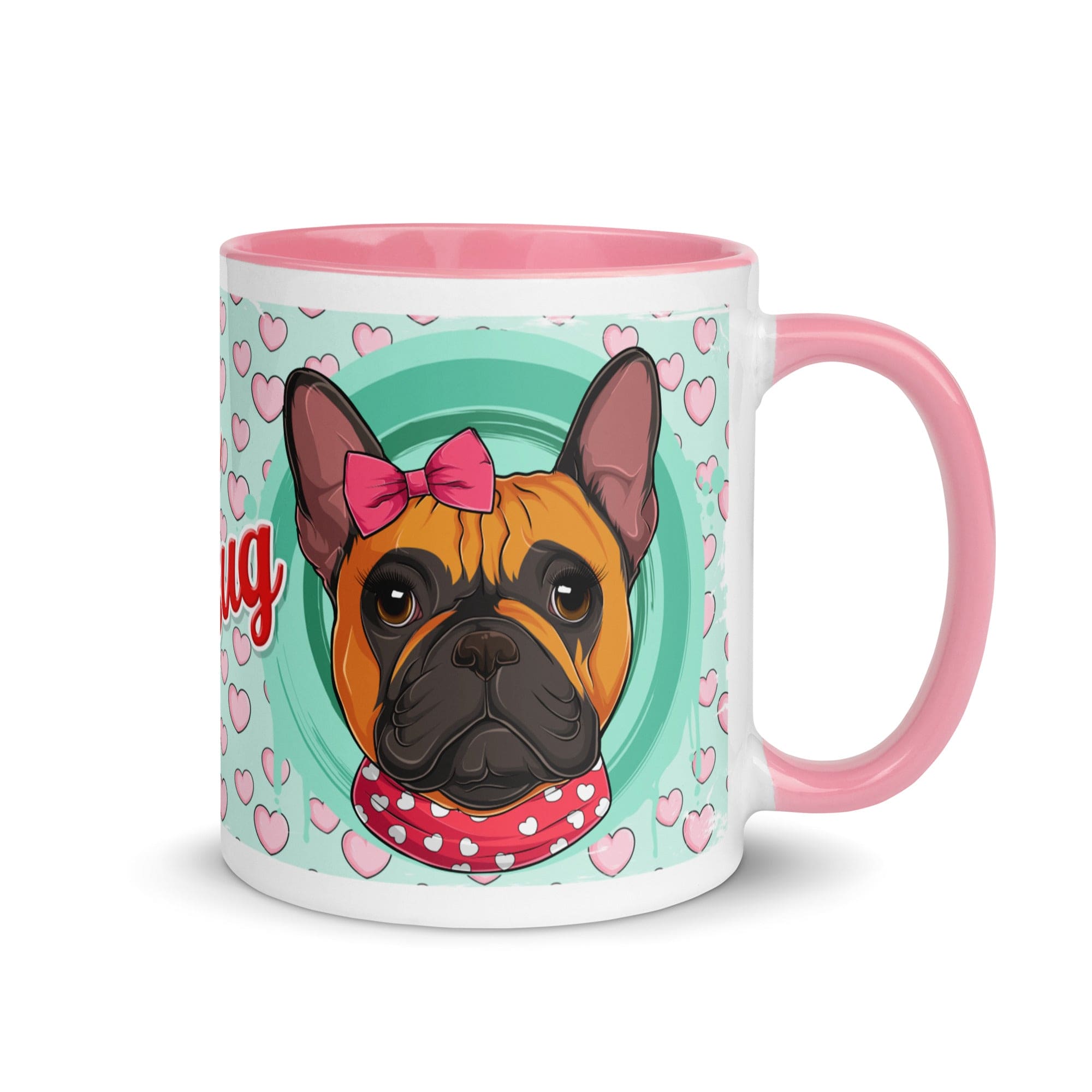 "Love Bug" French Bulldog Mug | Red & White Colored Female