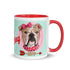 "Love Bug" with Arrow of Love English Bulldog Mug | Fawn & White Colored Female