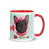 "Love Bug" with Arrow of Love French Bulldog Mug | B&W Colored Female