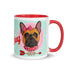 "Love Bug" with Arrow of Love French Bulldog Mug | Red & White Colored Female