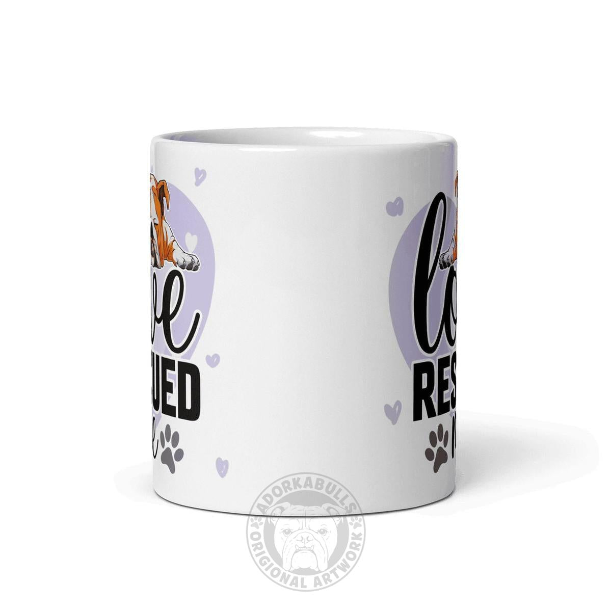 "Love Rescued Me" English Bulldog Mug