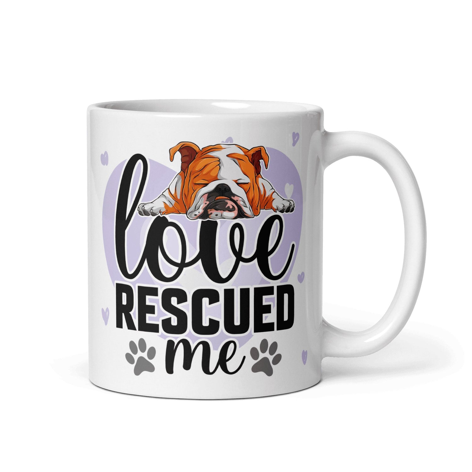 "Love Rescued Me" English Bulldog Mug