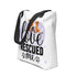 "Love Rescued Me" English Bulldog Tote Bag