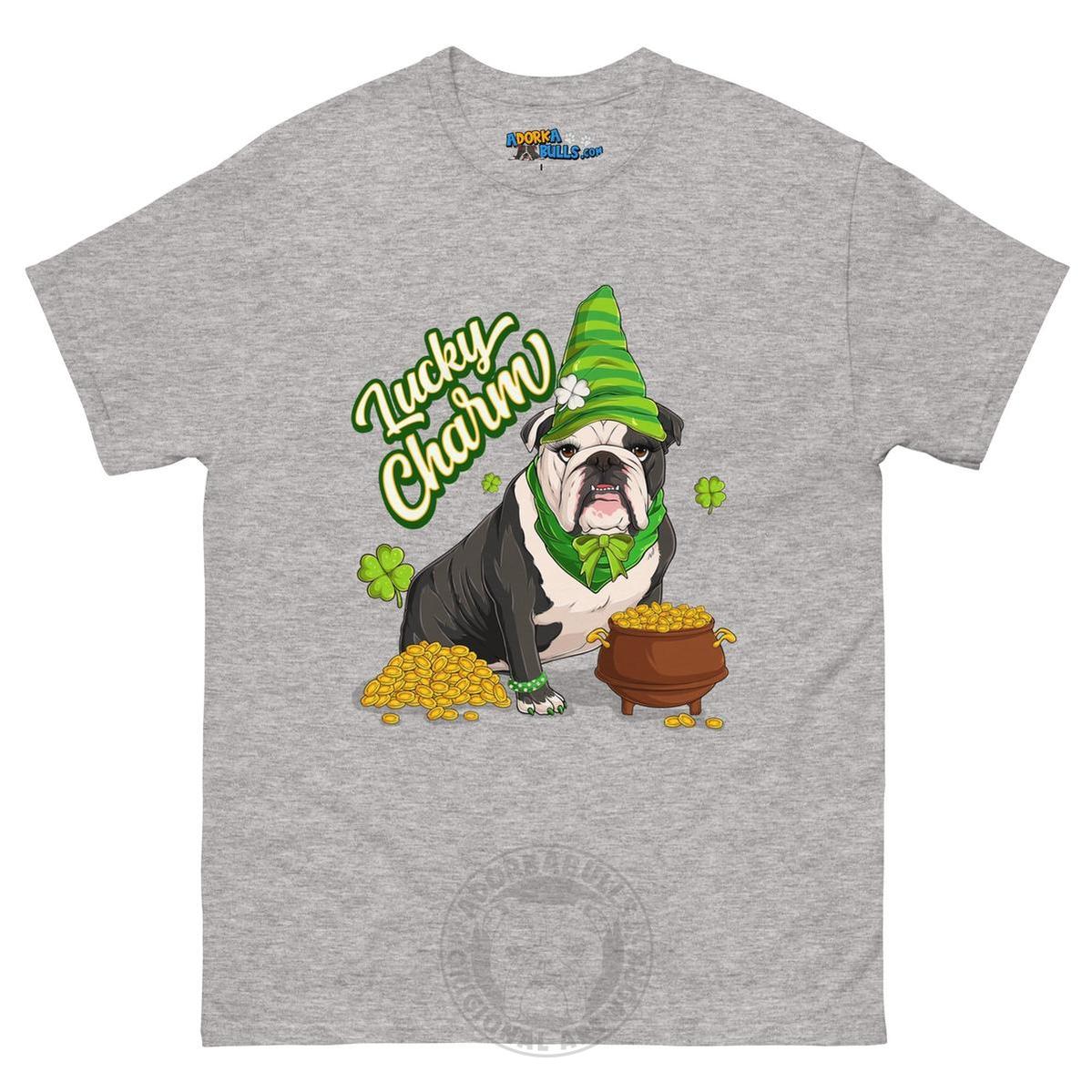 "Lucky Charm" Female Bulldog Men’s T-Shirt | B&W Colored