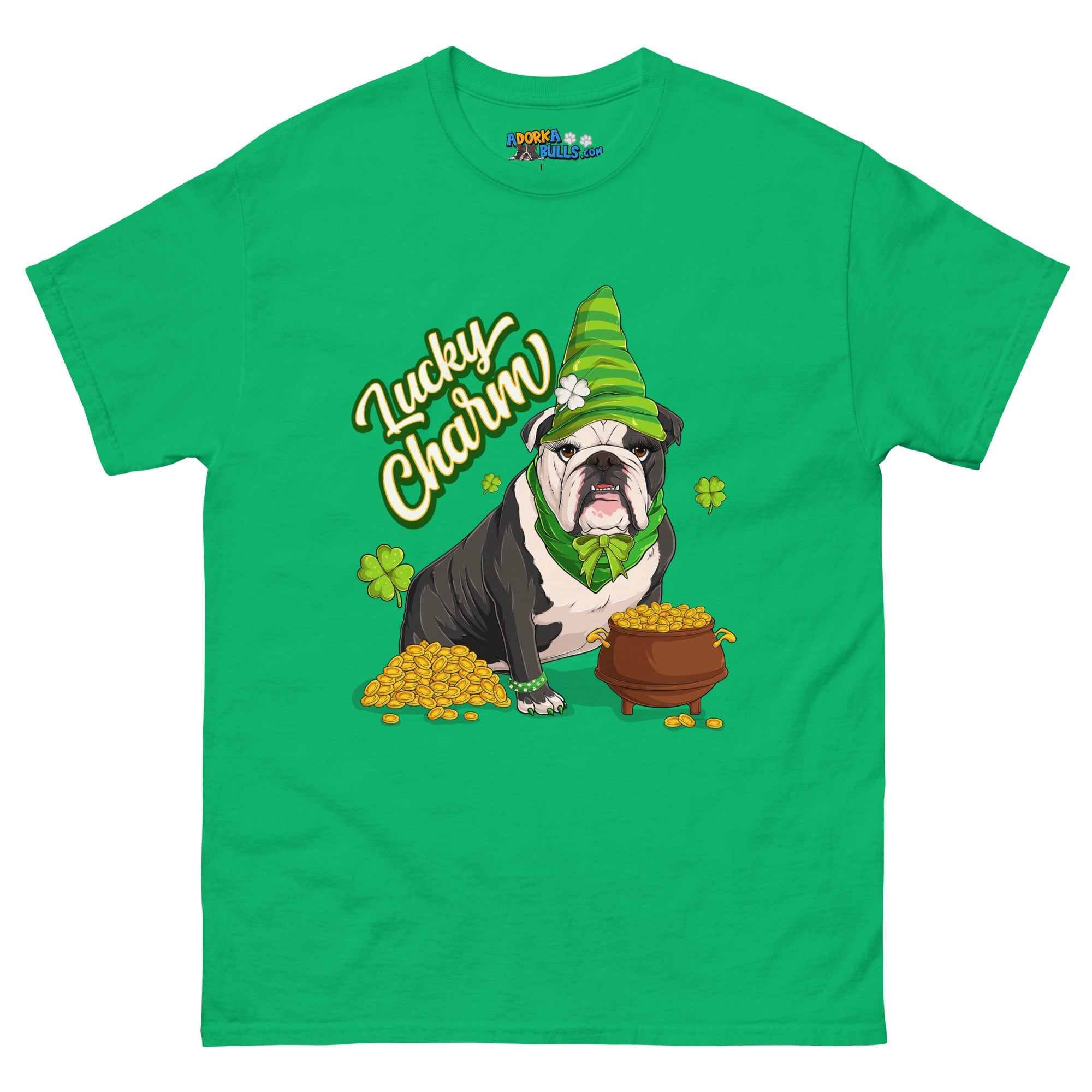 "Lucky Charm" Female Bulldog Men’s T-Shirt | B&W Colored