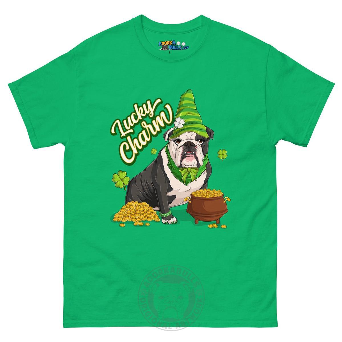 "Lucky Charm" Female Bulldog Men’s T-Shirt | B&W Colored