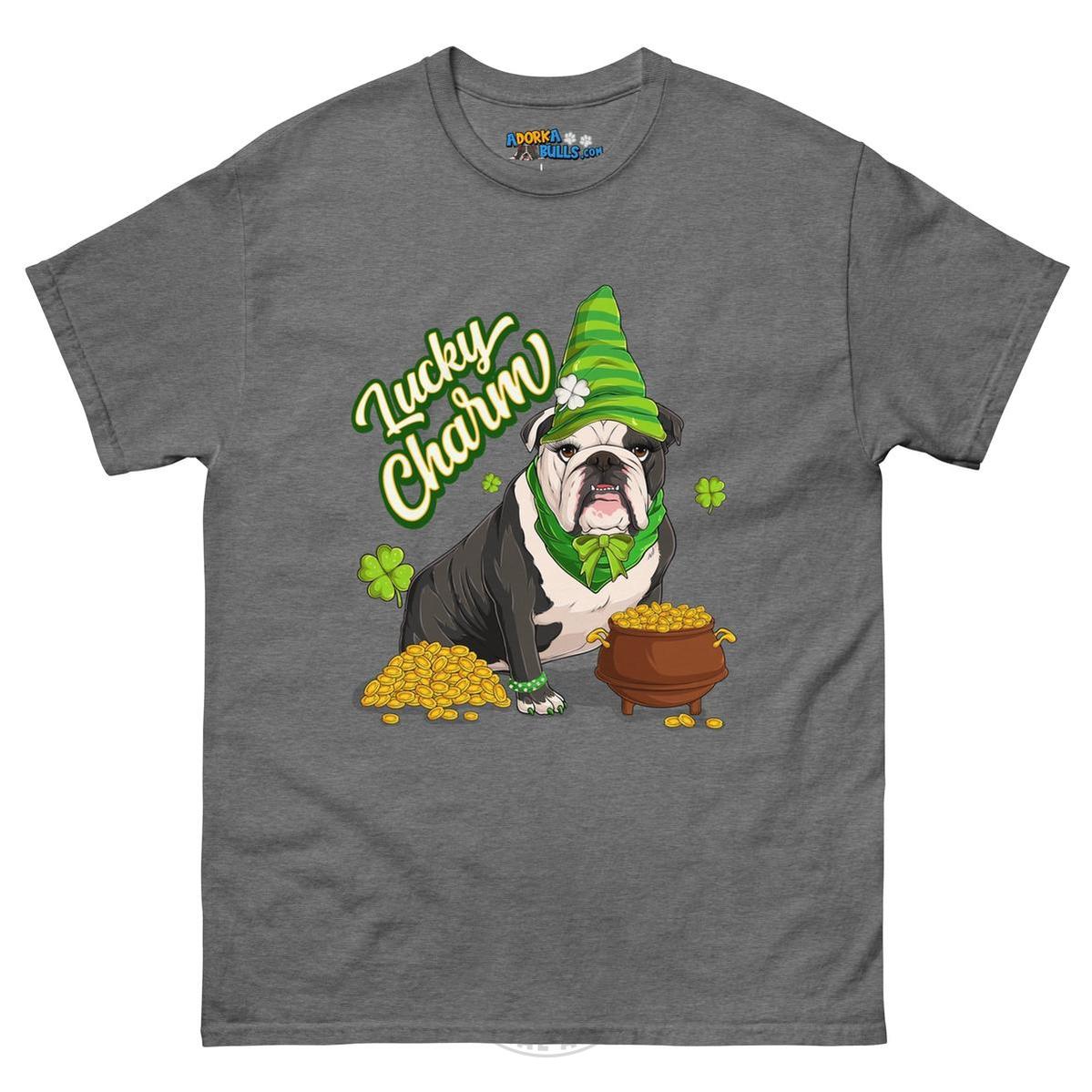 "Lucky Charm" Female Bulldog Men’s T-Shirt | B&W Colored