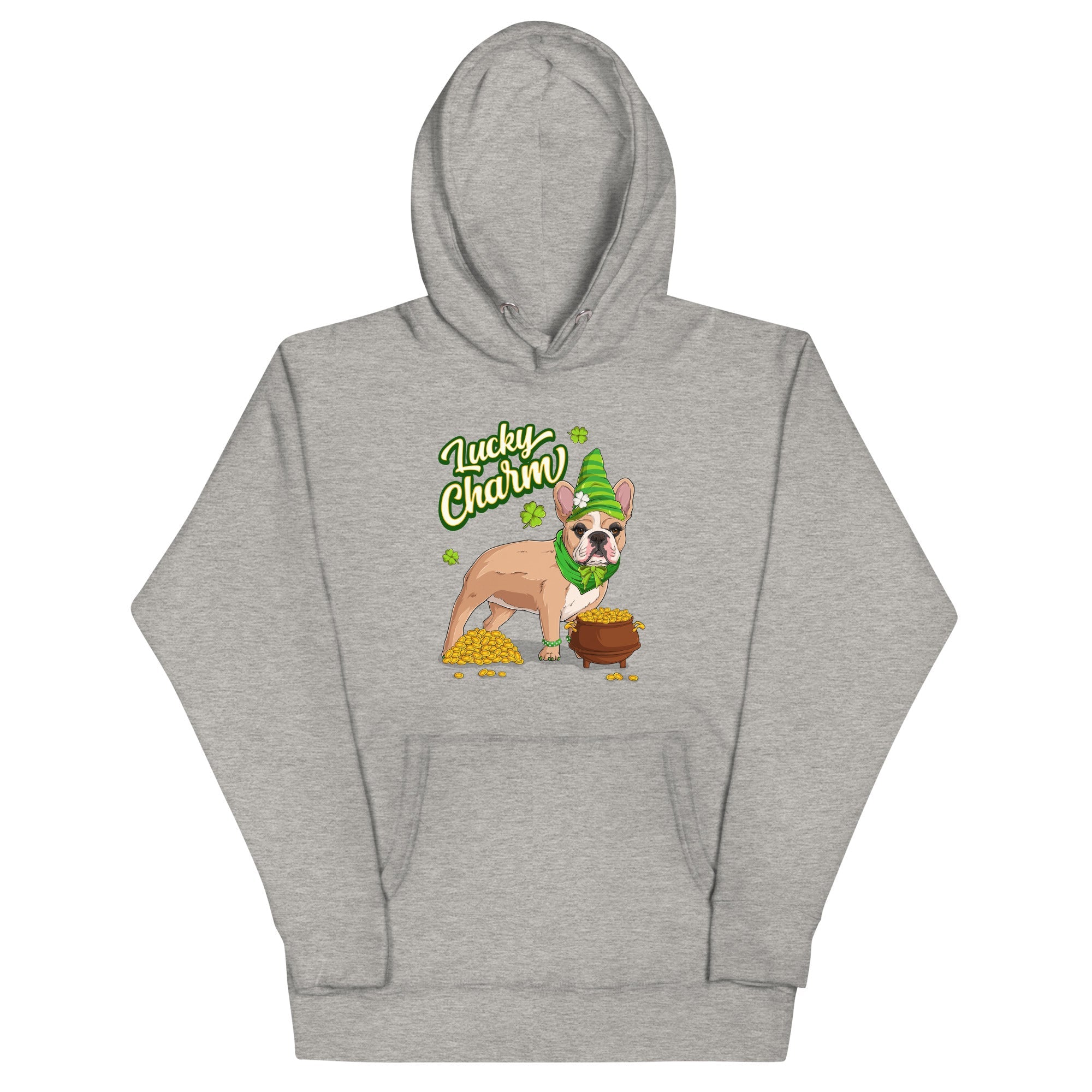 "Lucky Charm" Female Frenchie Hoodie | Fawn & White Colored