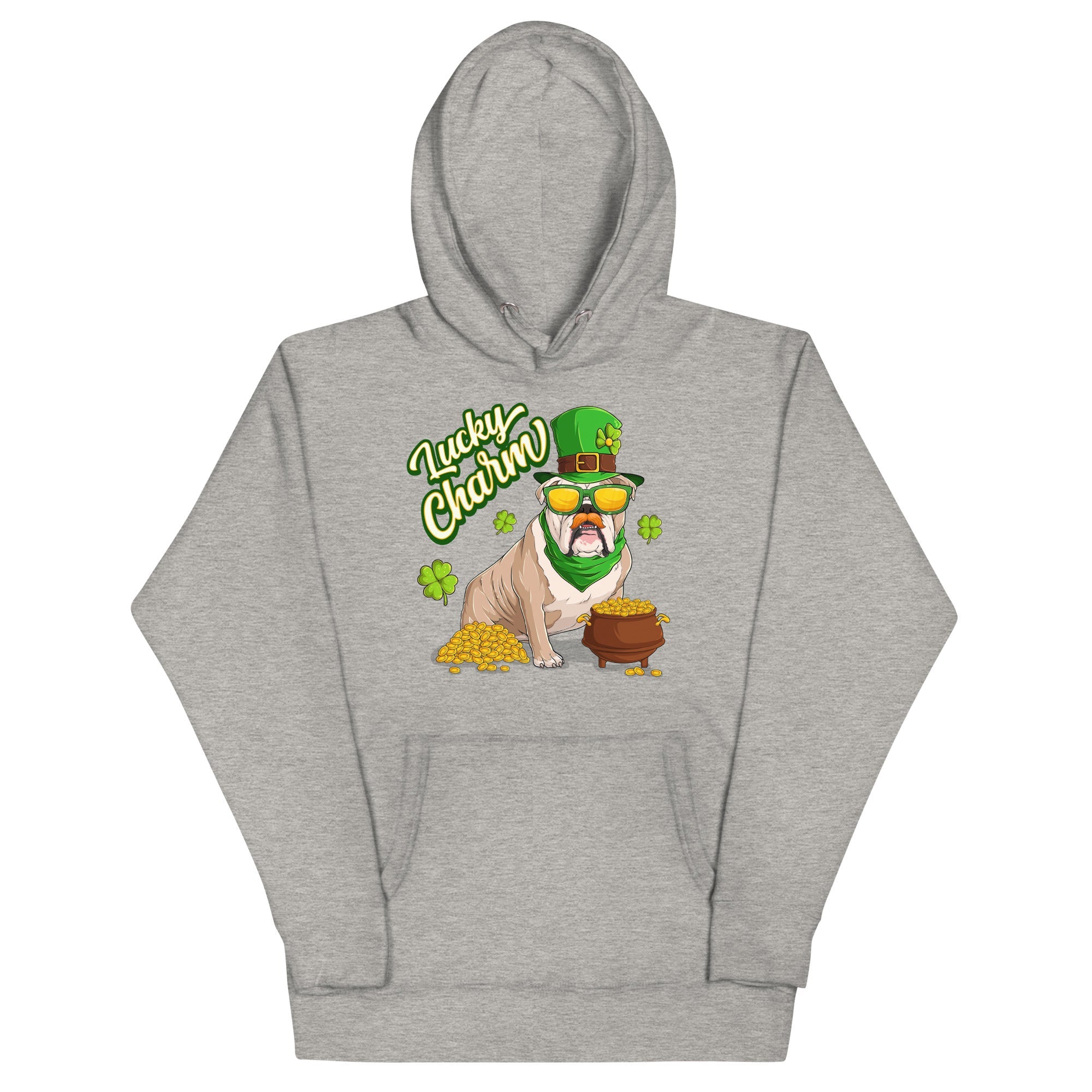 "Lucky Charm" Male Bulldog Hoodie | Fawn & White Colored