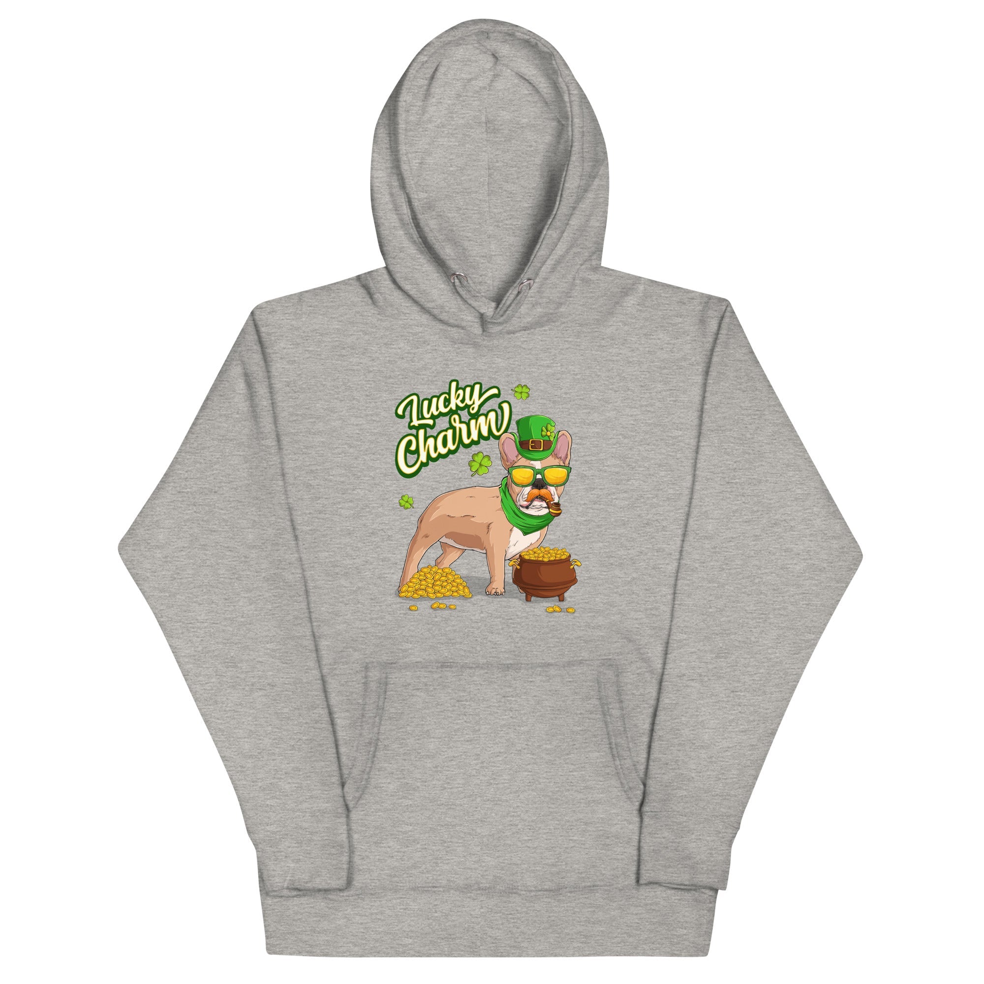 "Lucky Charm" Male Frenchie Hoodie | Fawn & White Colored