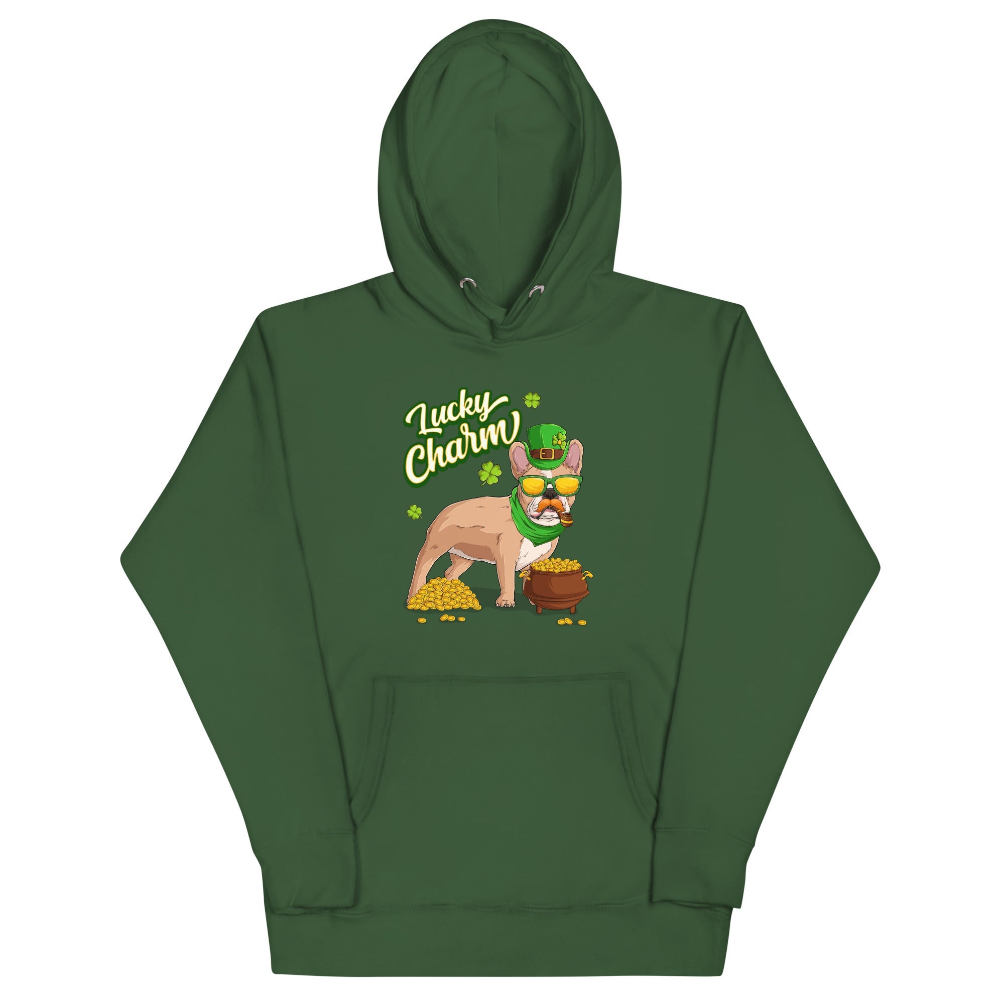 "Lucky Charm" Male Frenchie Hoodie | Fawn & White Colored