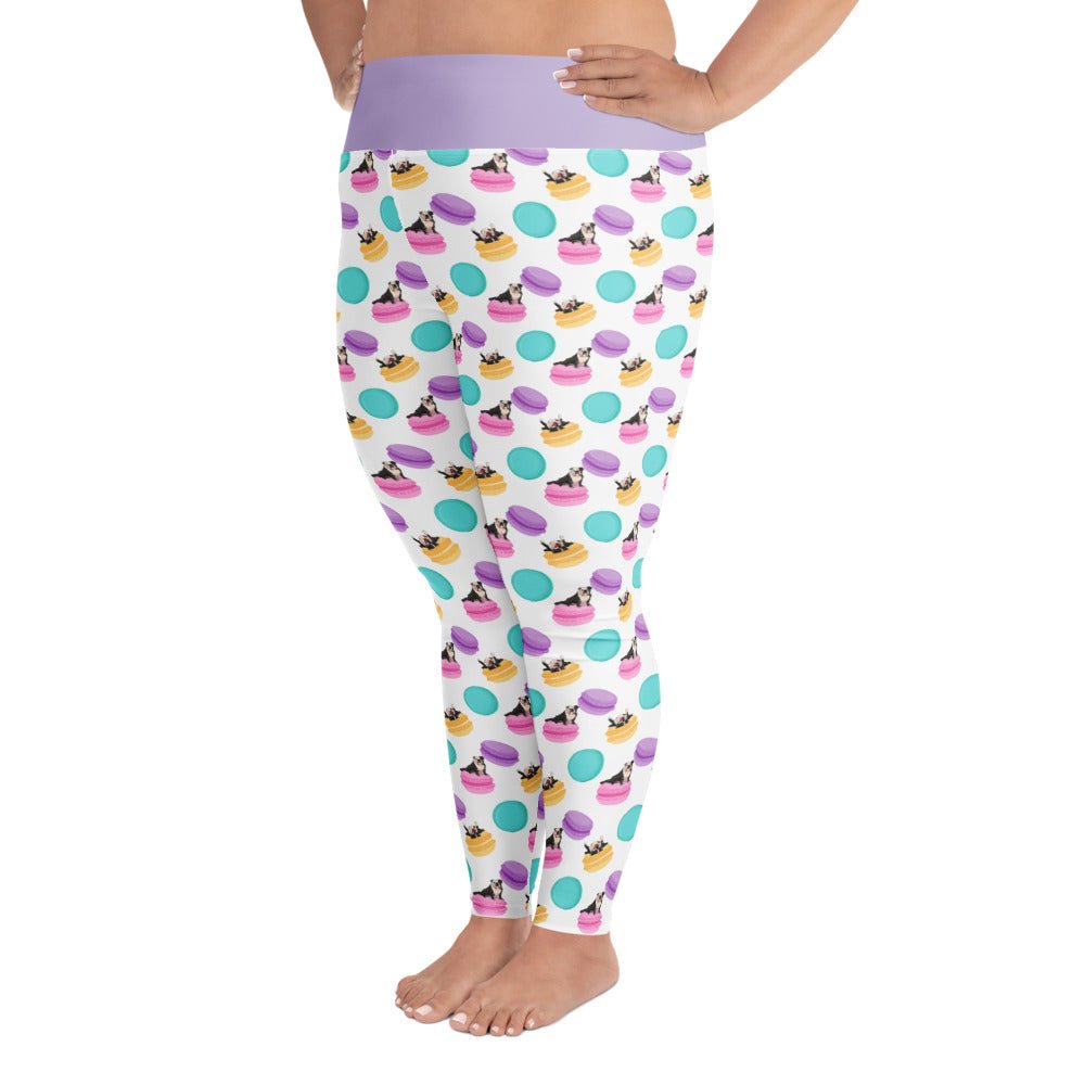Macaroons & Bullies Plus Size Leggings | Black & White Colored