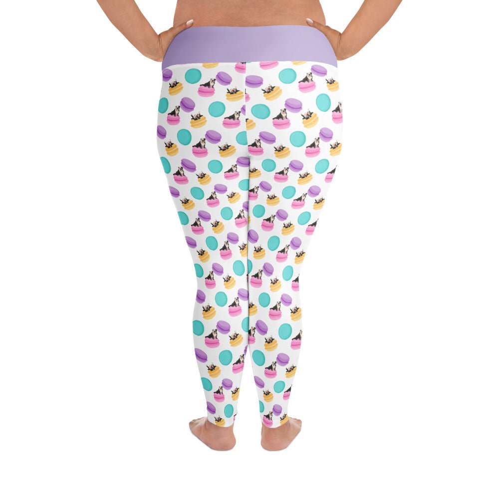Macaroons & Bullies Plus Size Leggings | Black & White Colored
