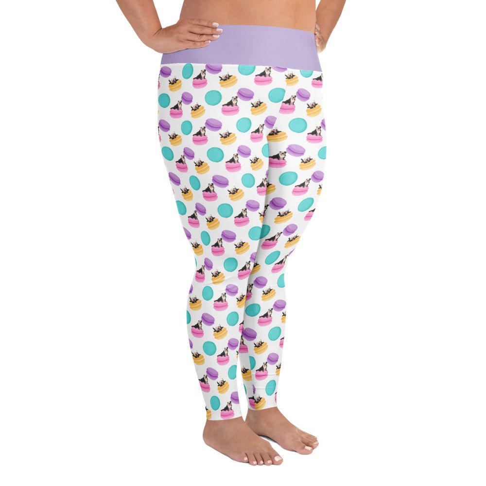 Macaroons & Bullies Plus Size Leggings | Black & White Colored