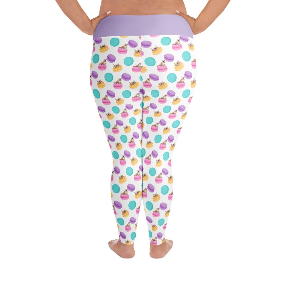 Macaroons & Bullies Plus Size Leggings | Fawn & White Colored