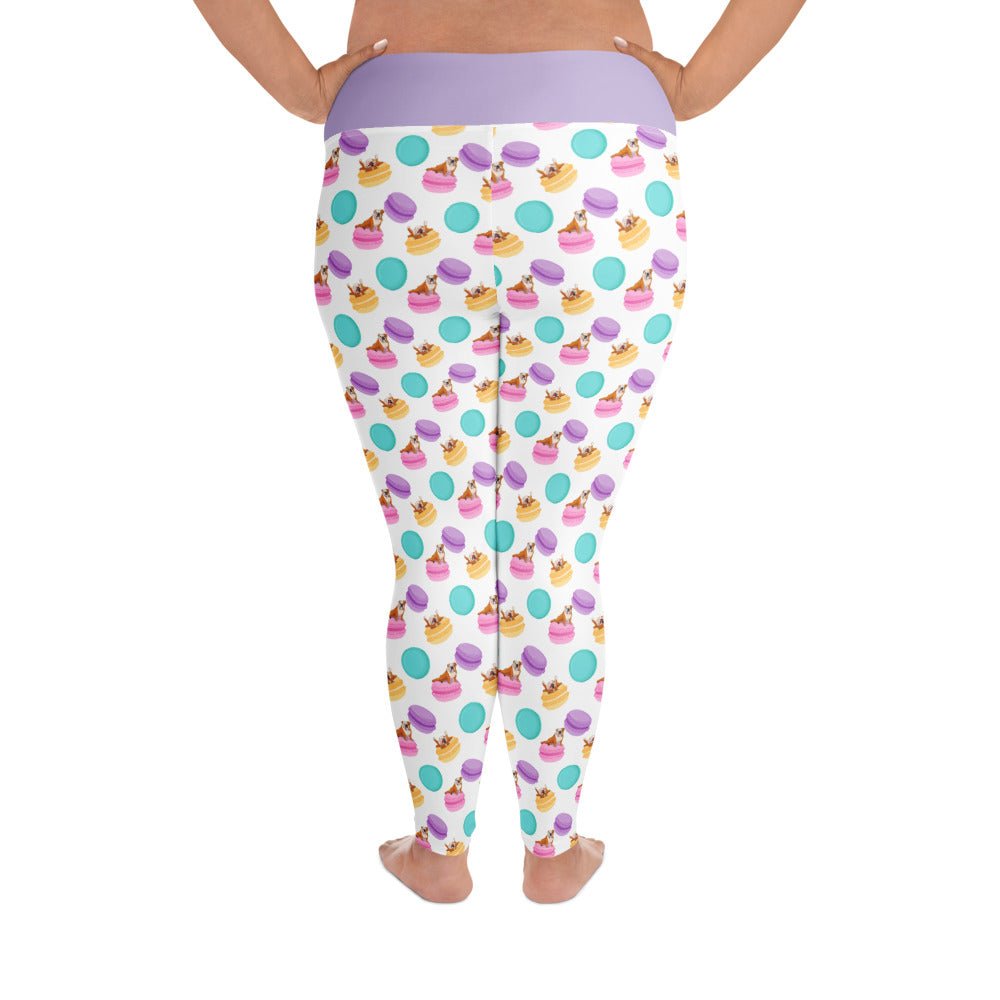 Macaroons & Bullies Plus Size Leggings | Red & White Colored