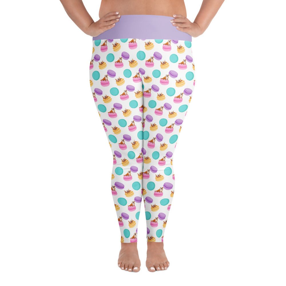 Macaroons & Bullies Plus Size Leggings | Red & White Colored