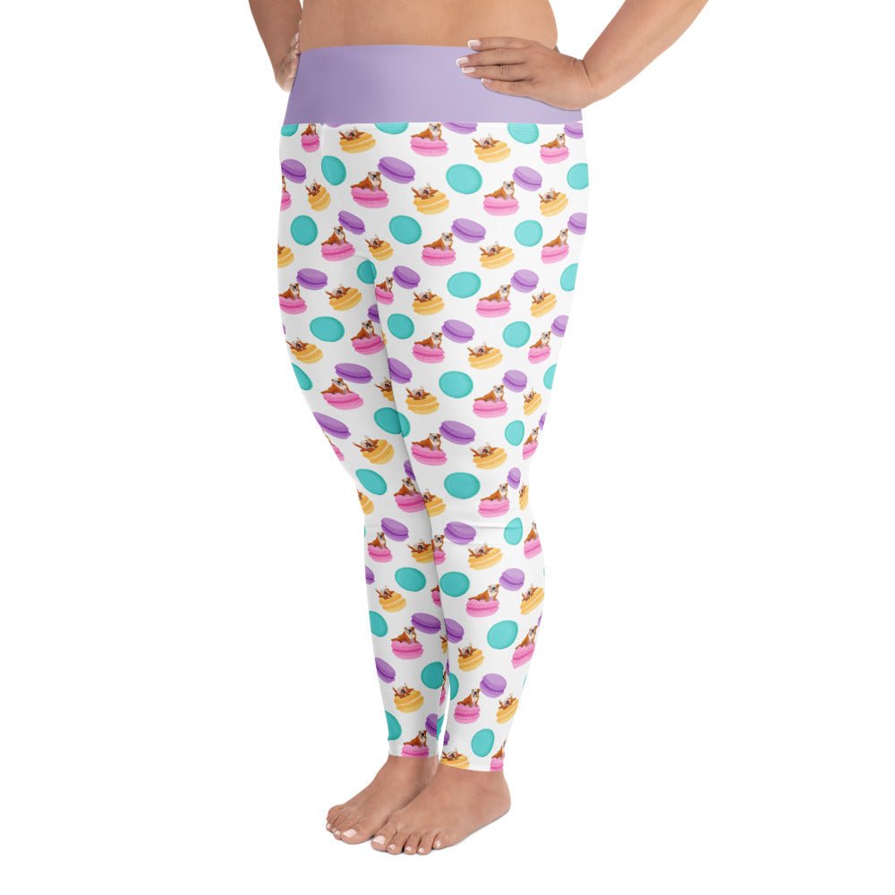 Macaroons & Bullies Plus Size Leggings | Red & White Colored