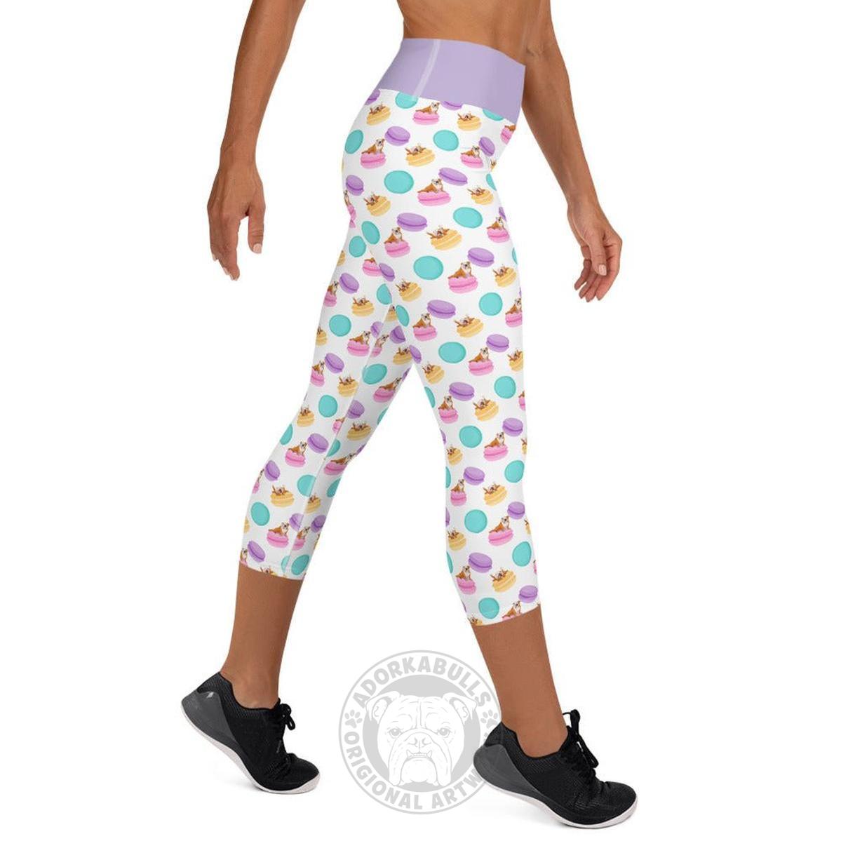 Macaroons & Bullies Yoga Capri Leggings | Red & White Colored