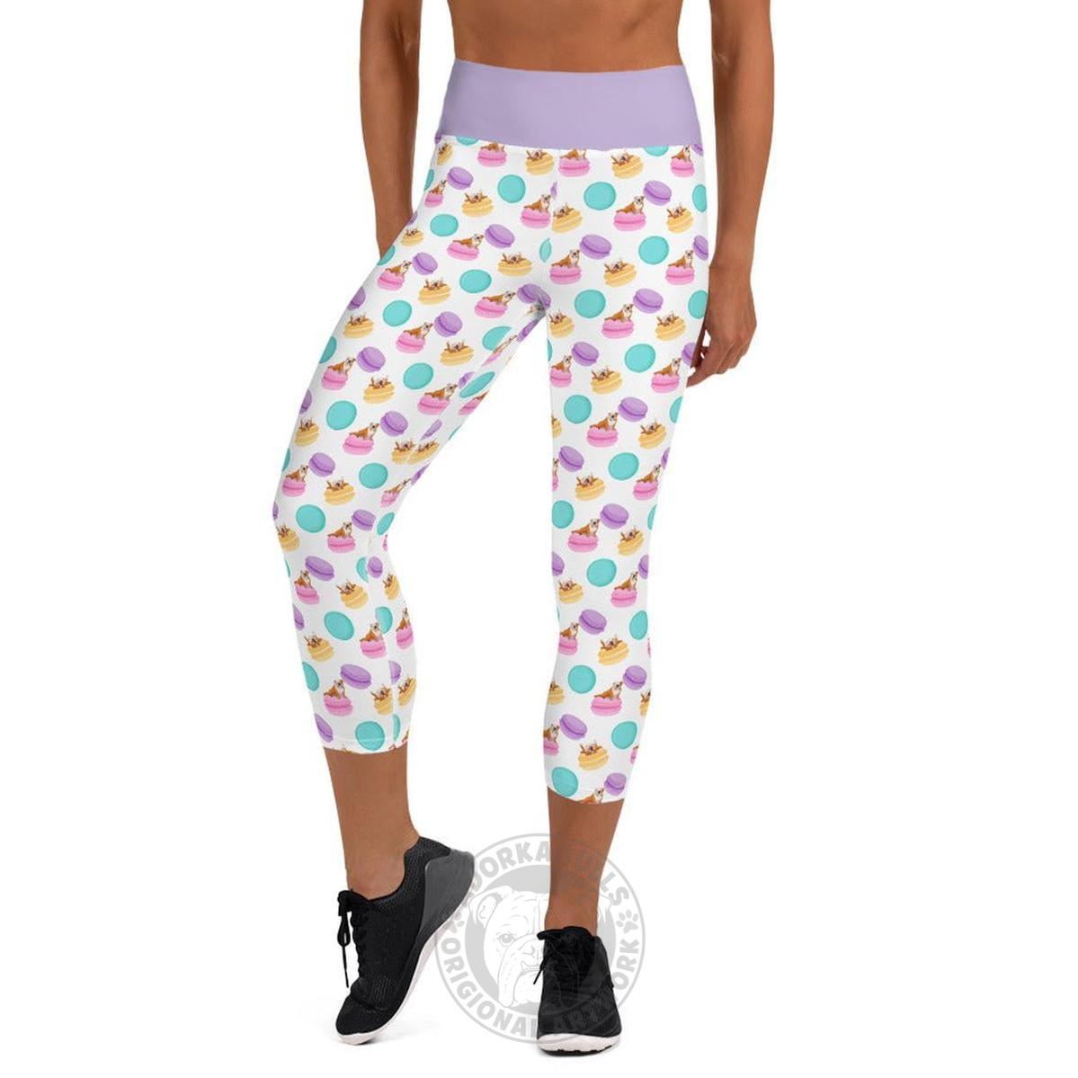 Macaroons & Bullies Yoga Capri Leggings | Red & White Colored