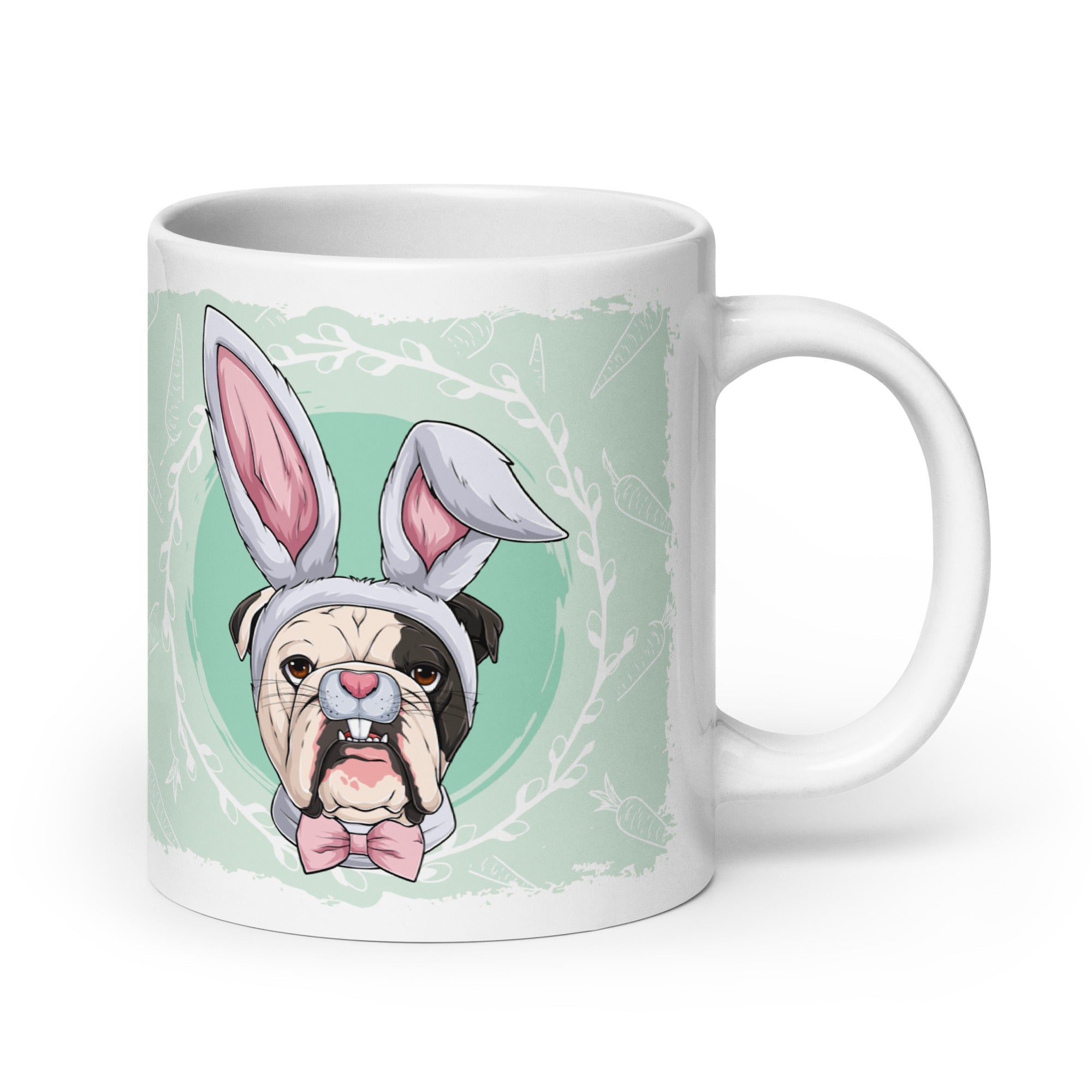 Male Easter Bulldog Mug (20oz) | B&W Colored