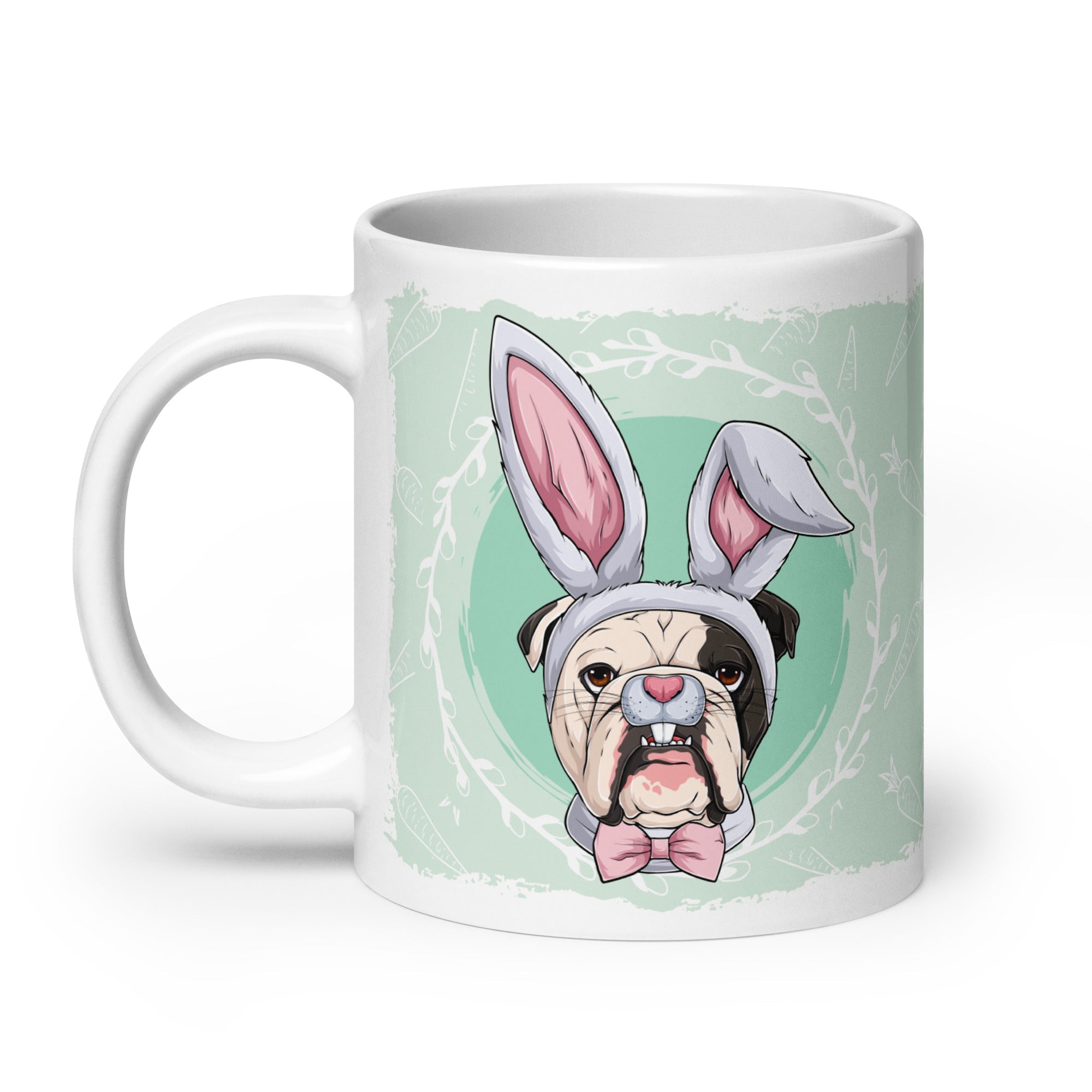 Male Easter Bulldog Mug (20oz) | B&W Colored