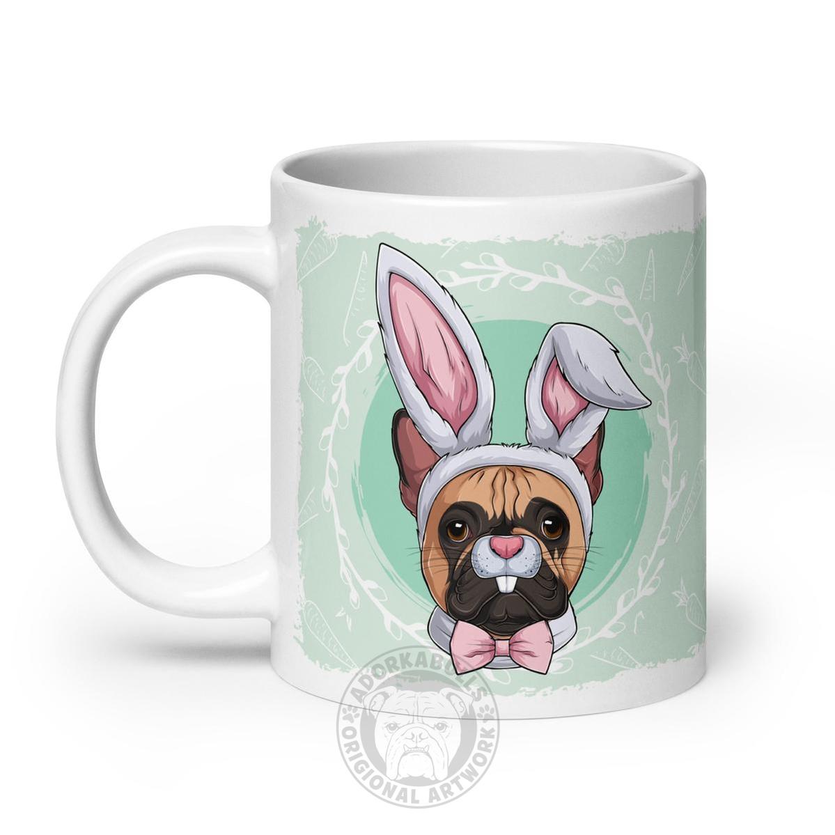 Male Easter Frenchie Mug (20oz) | Fawn & White Colored