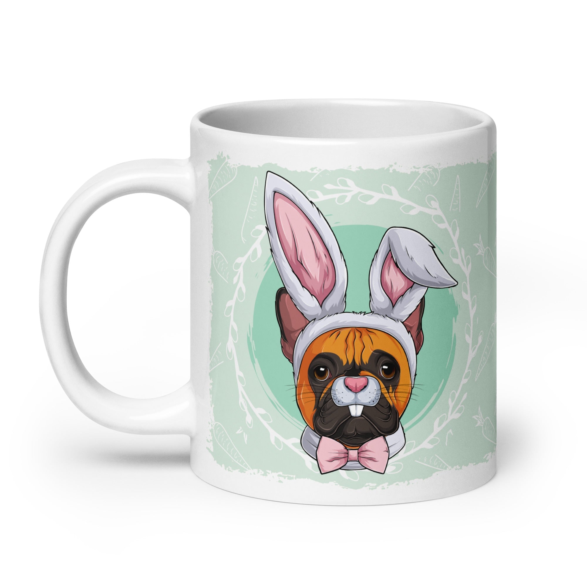Male Easter Frenchie Mug (20oz) | Red & White Colored