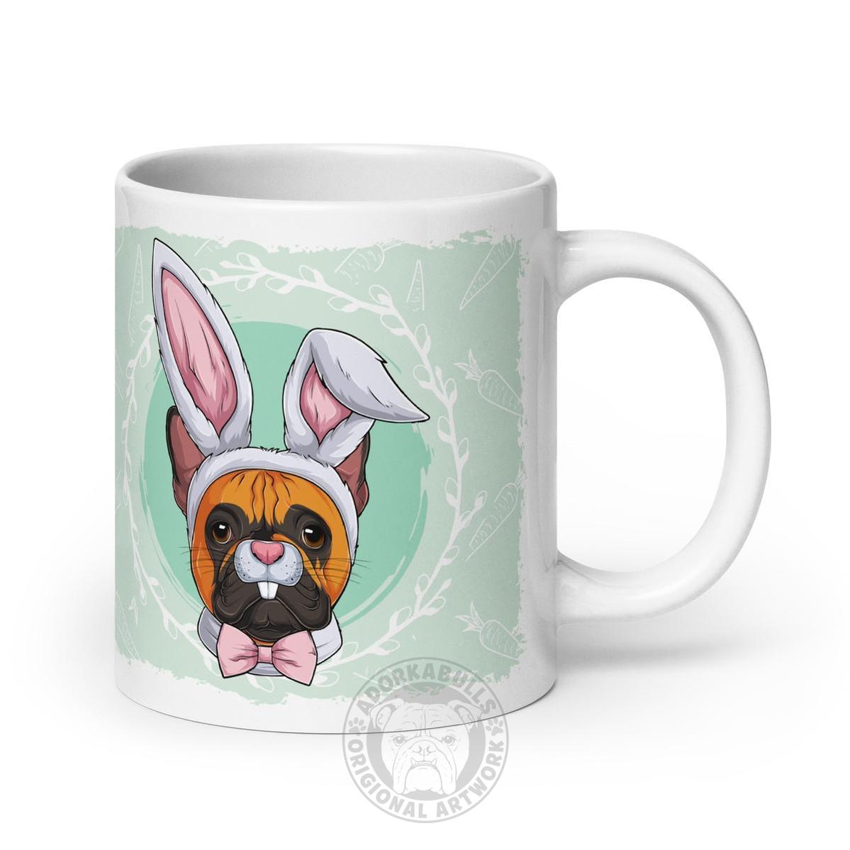 Male Easter Frenchie Mug (20oz) | Red & White Colored
