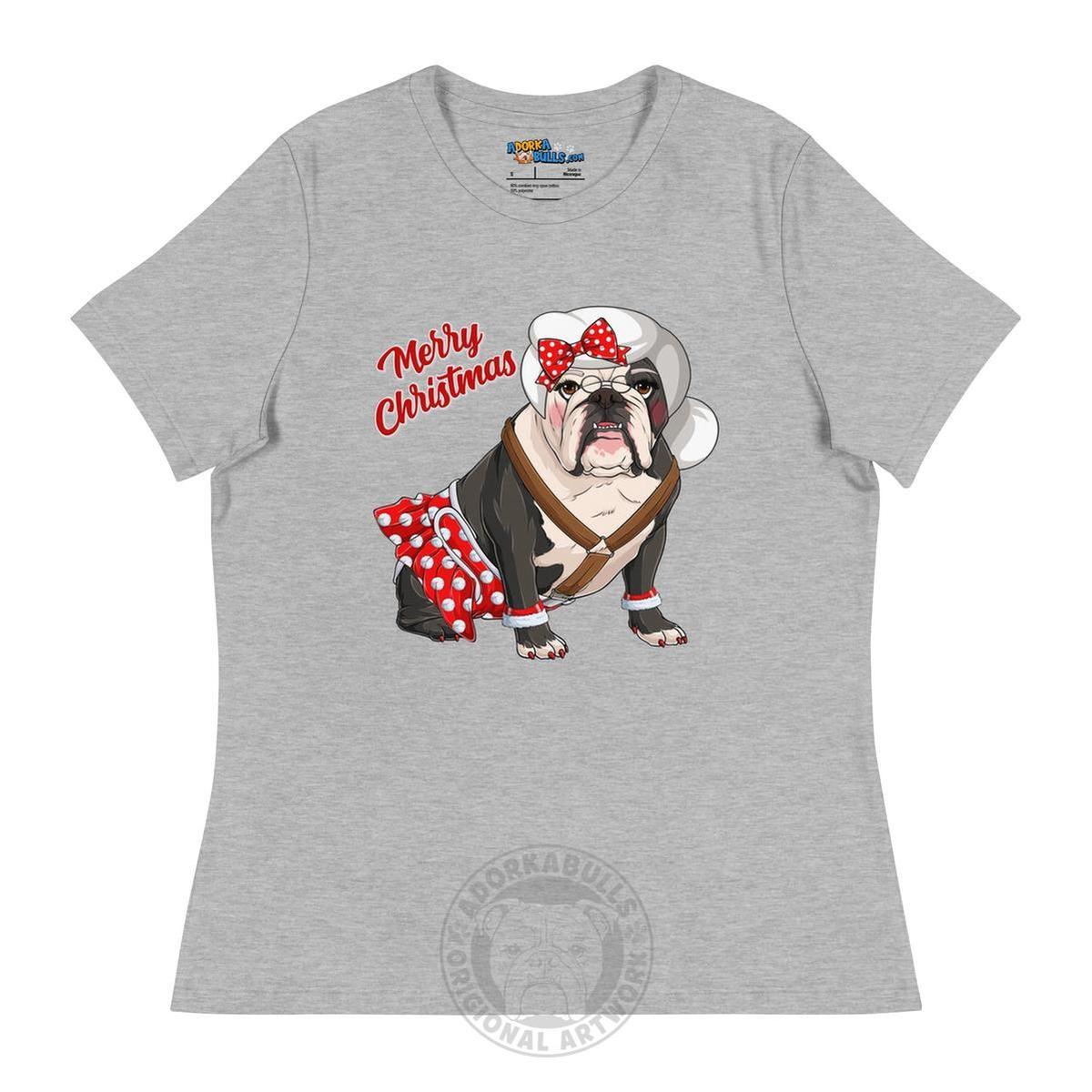 "Merry Christmas" Mrs. Claus Bulldog Women&