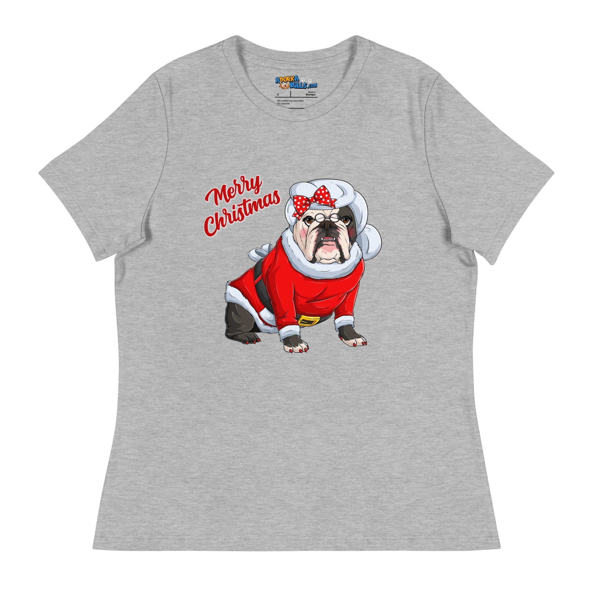 "Merry Christmas" Mrs. Claus Bulldog Women&