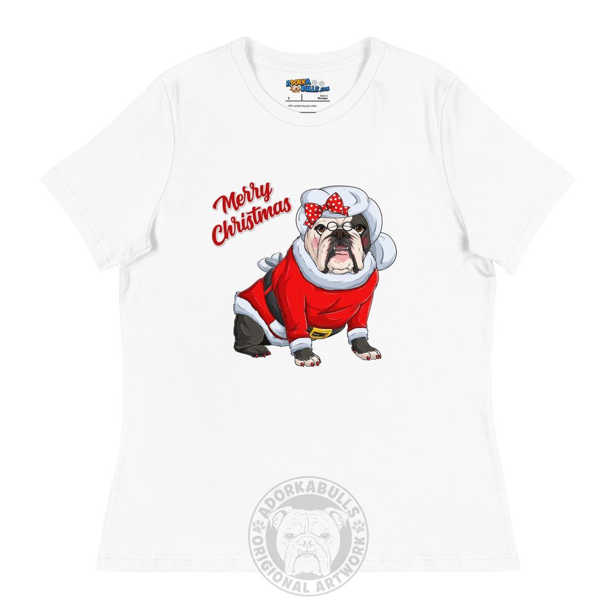 "Merry Christmas" Mrs. Claus Bulldog Women&