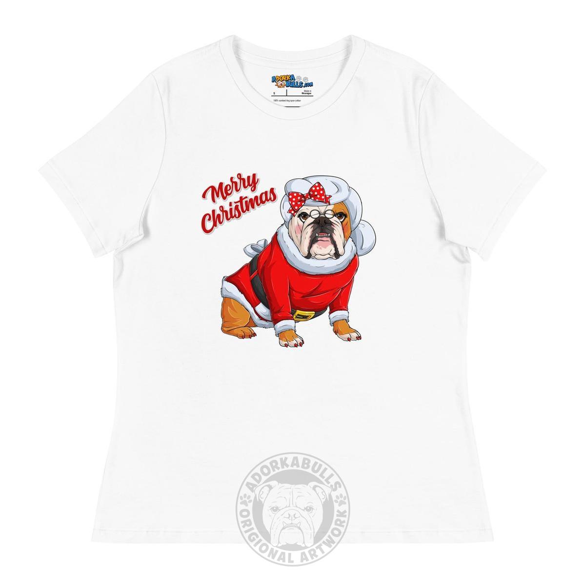 "Merry Christmas" Mrs. Claus Bulldog Women&