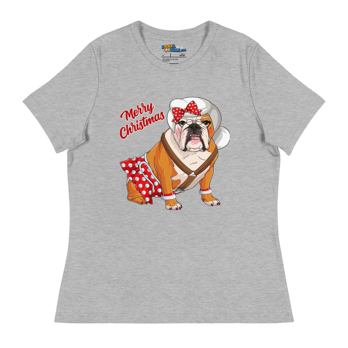 "Merry Christmas" Mrs. Claus Bulldog Women&