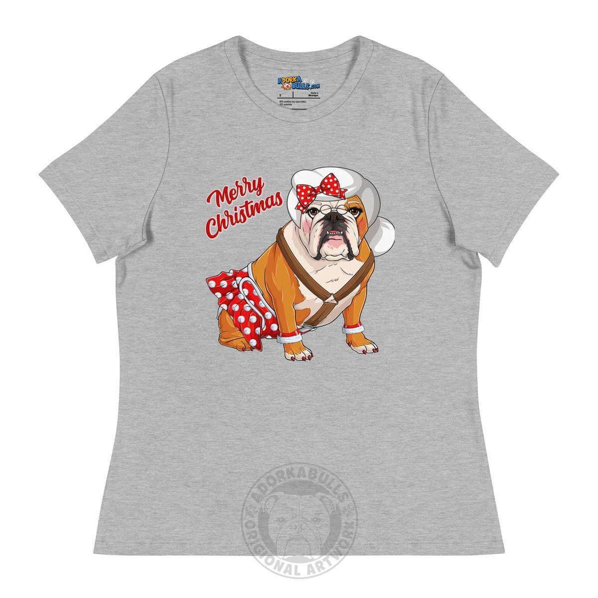 "Merry Christmas" Mrs. Claus Bulldog Women&