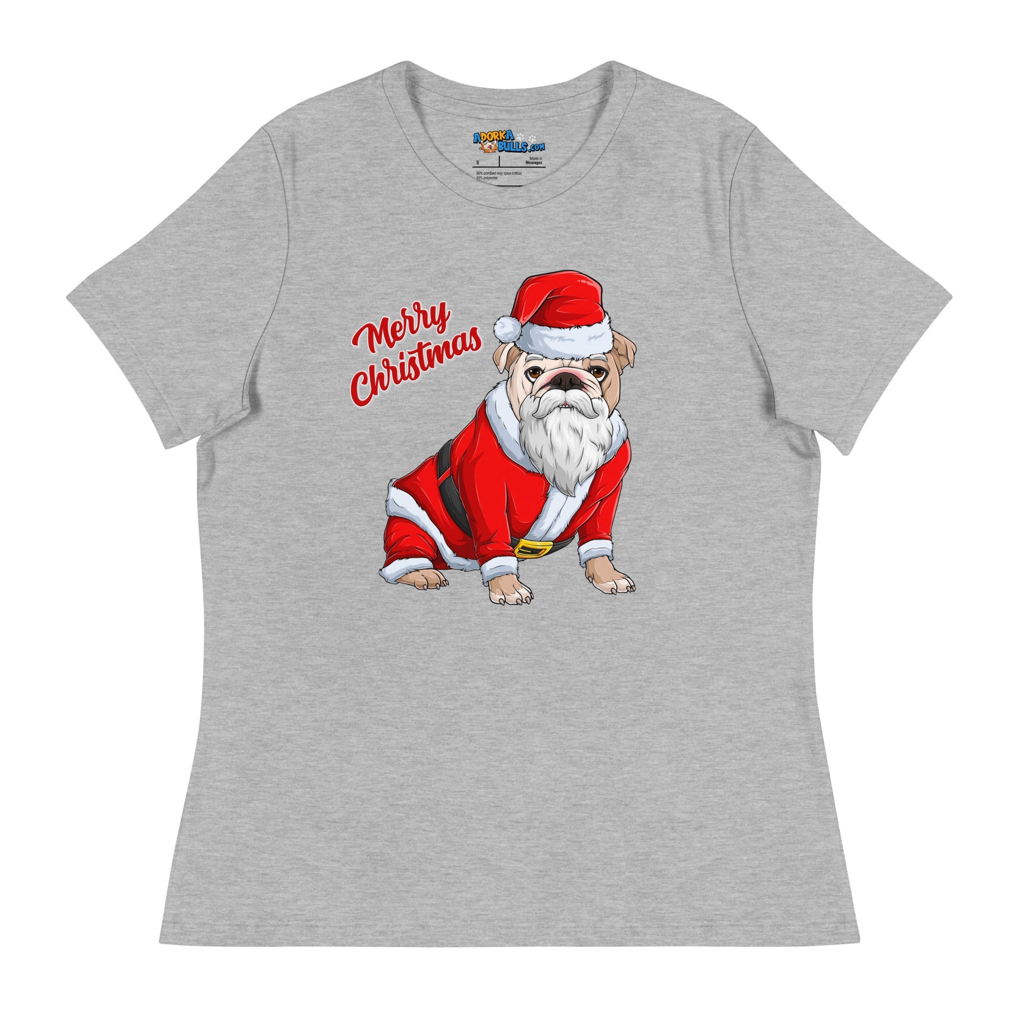 "Merry Christmas" Santa Bulldog Women&