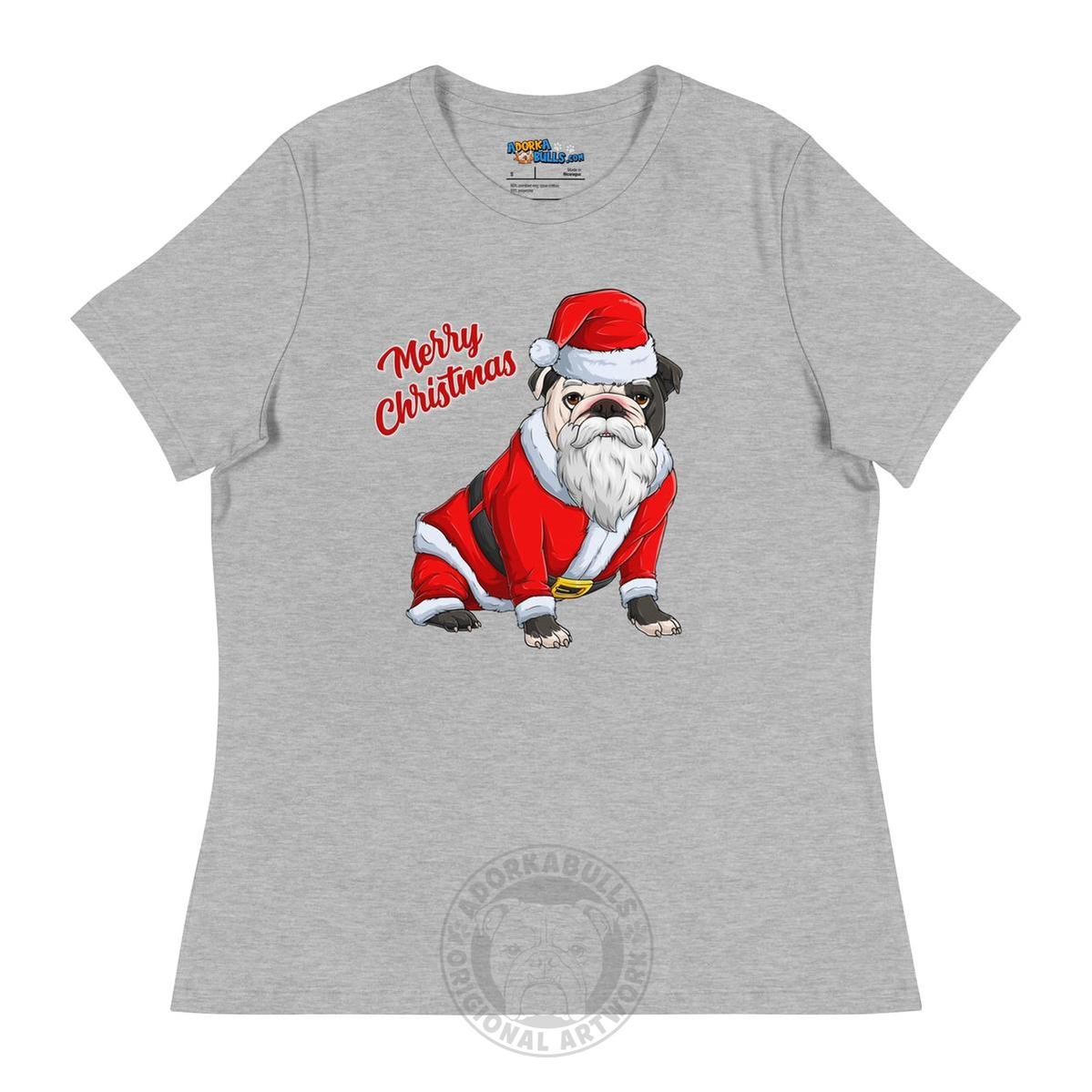 "Merry Christmas" Santa Bulldog Women&