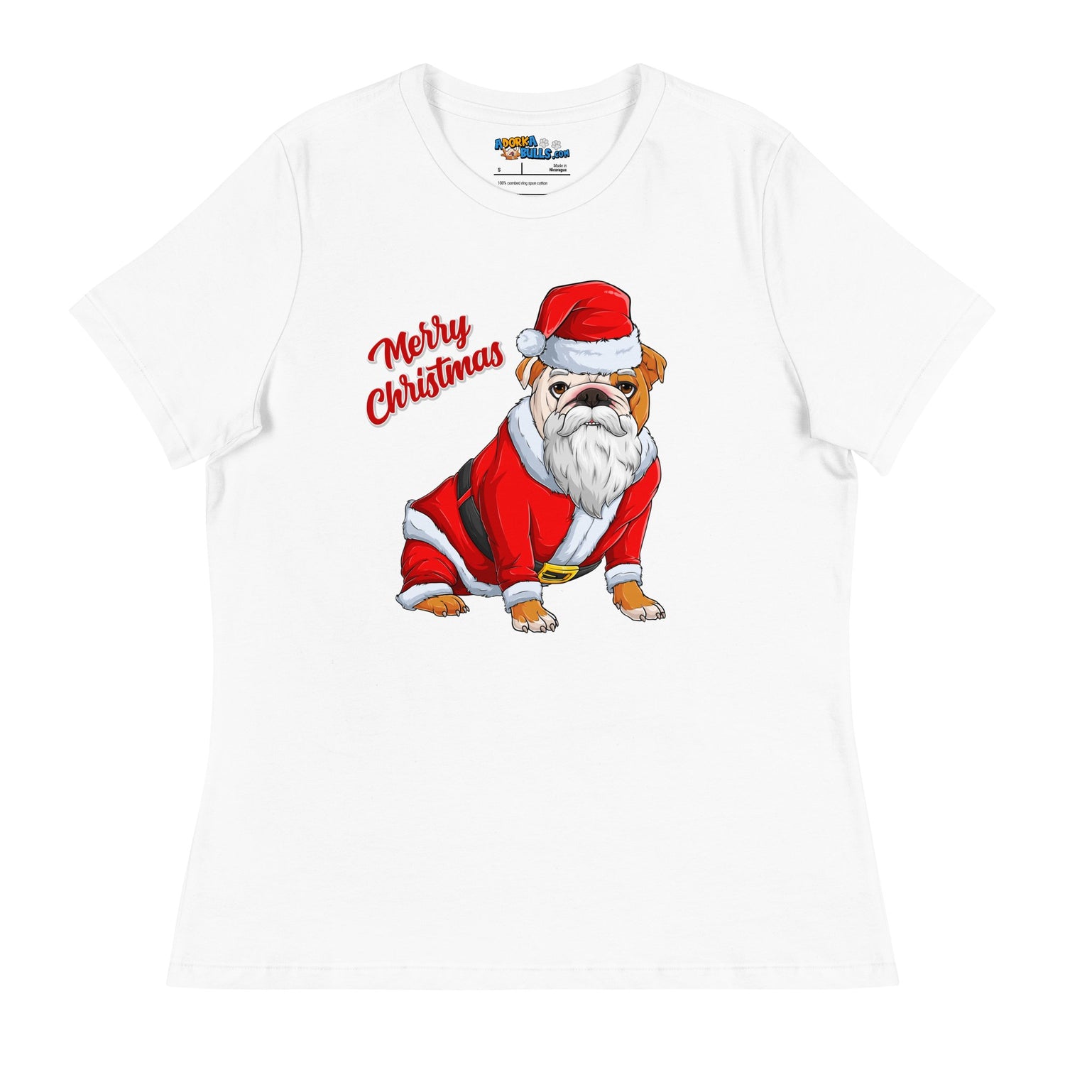 "Merry Christmas" Santa Bulldog Women&