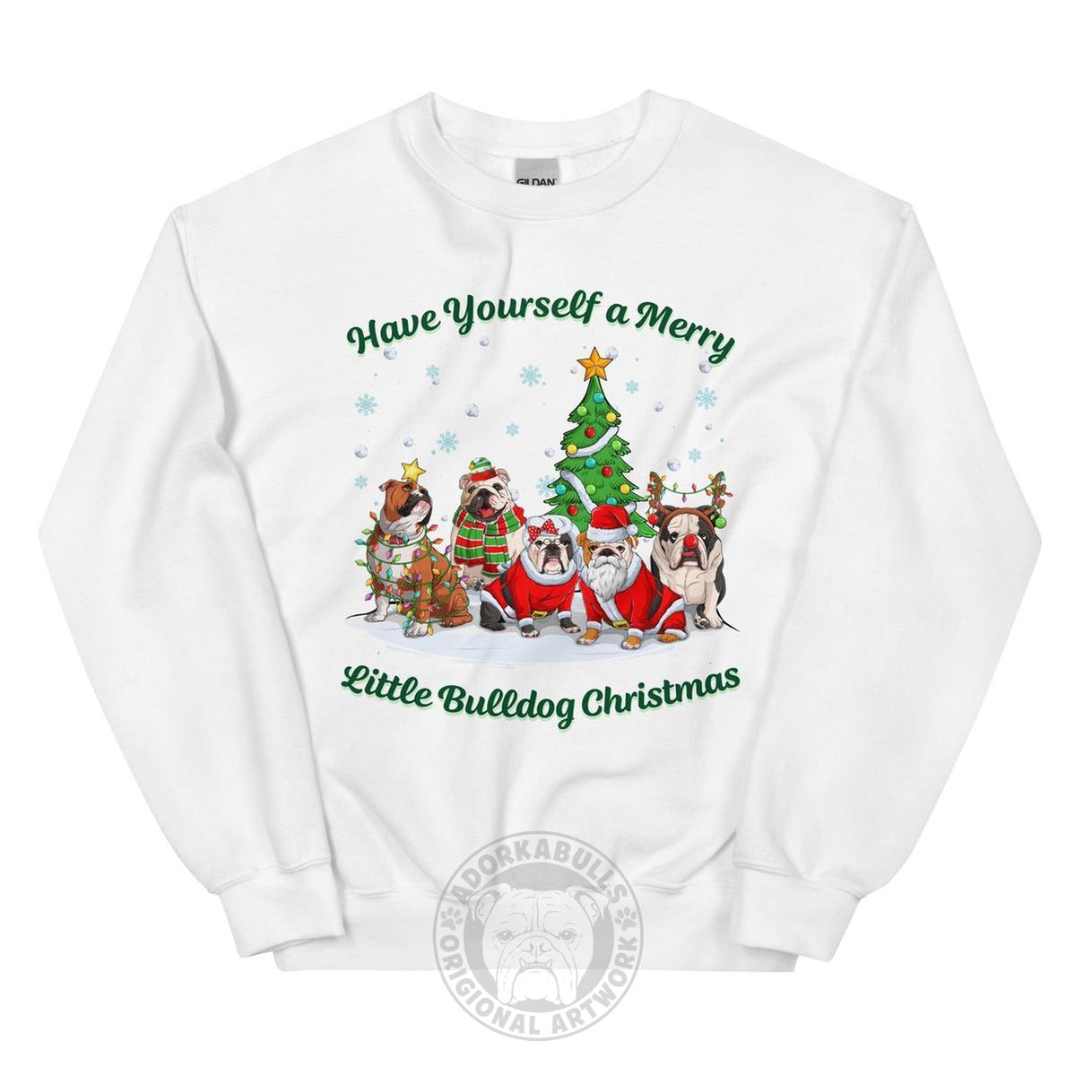 Merry Little Bulldog Christmas Sweatshirt